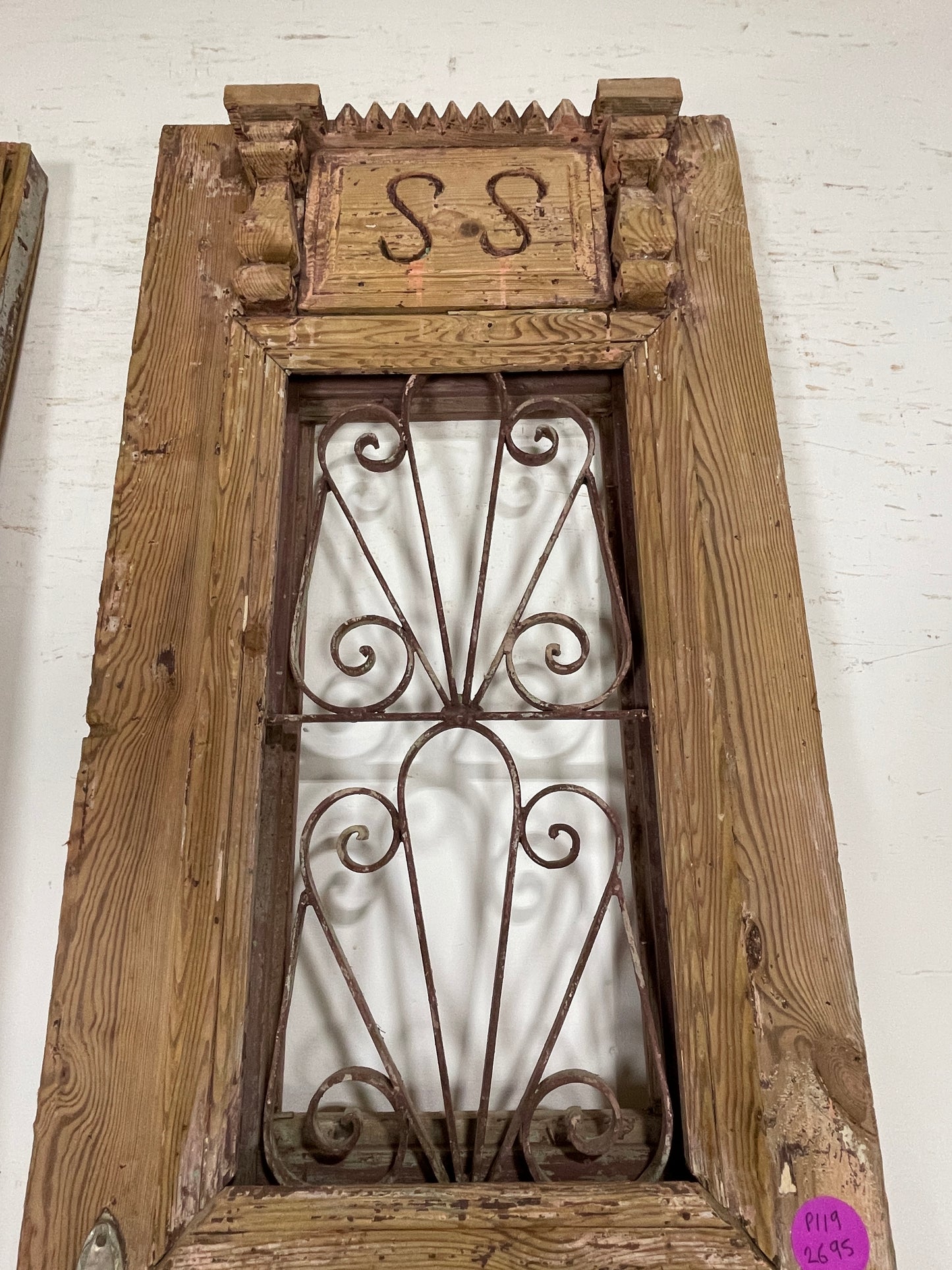 Antique French panel doors with Metal (100x47) P119