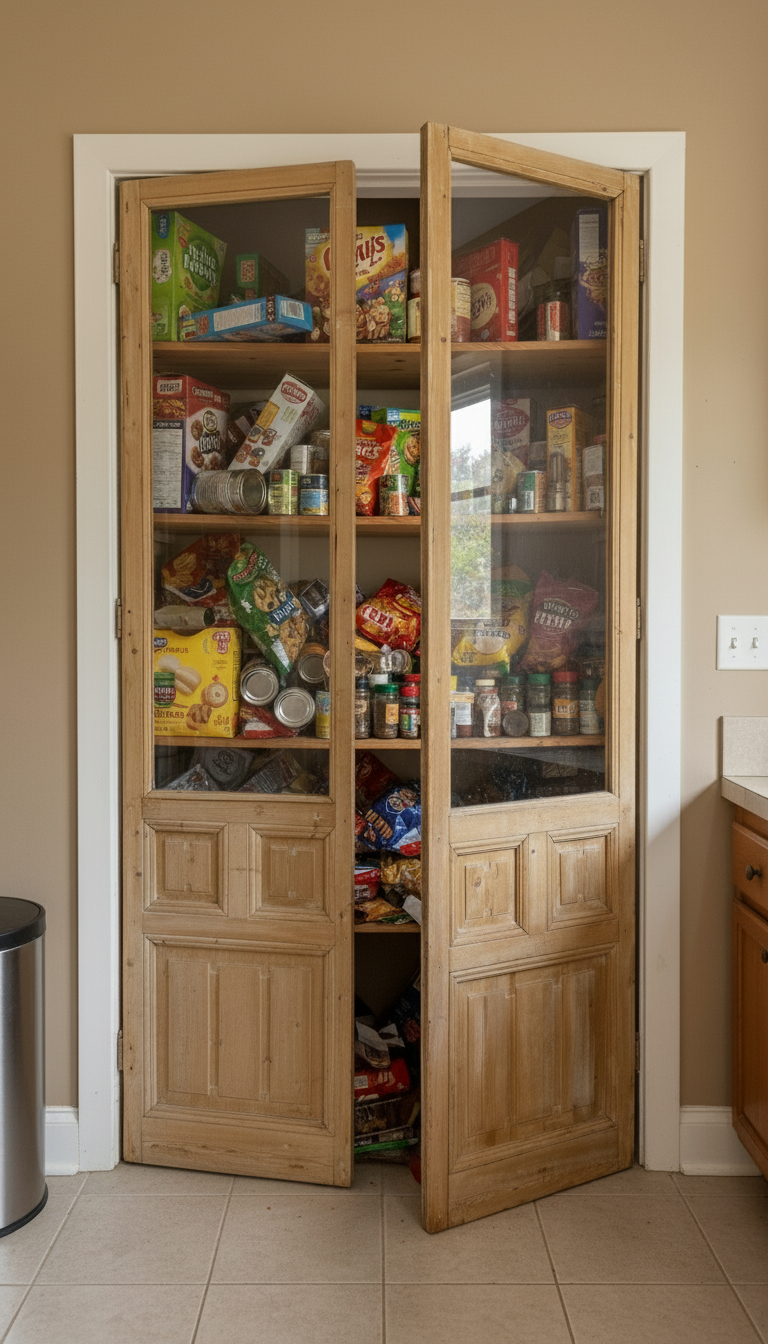 Antique French panel doors with Glass (88x46) P134