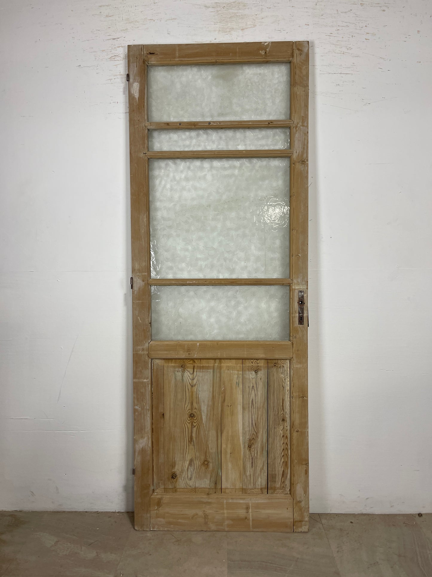 Antique French Panel Door - Single with glass (88x32) O261