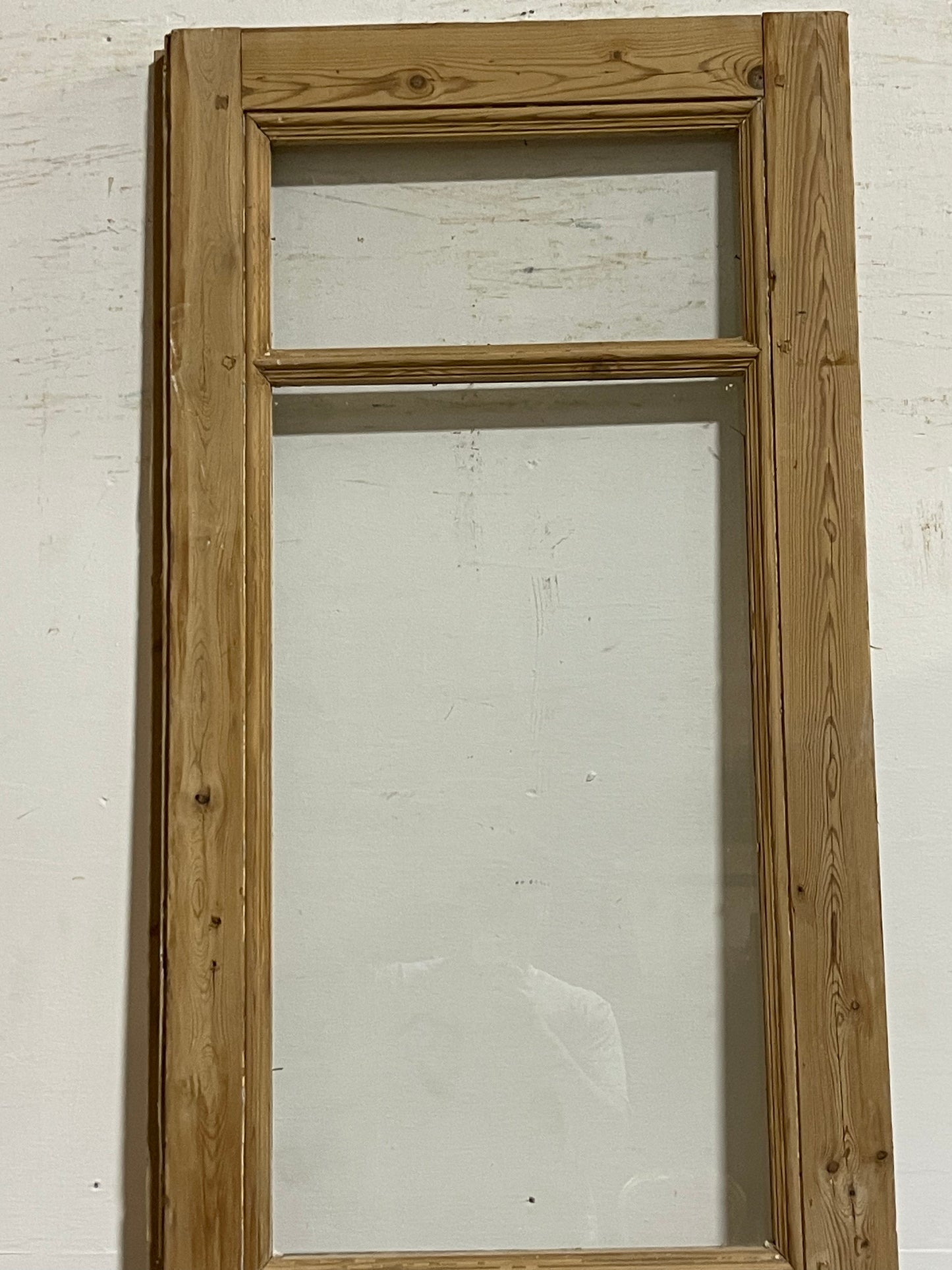 Antique  French Panel Door with Glass  (93.25x25.25) J915