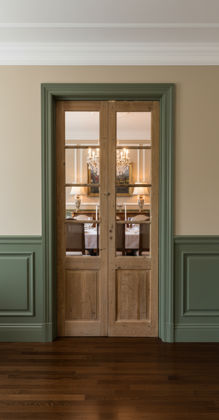 Antique French panel doors with Glass (100x43.5) P161