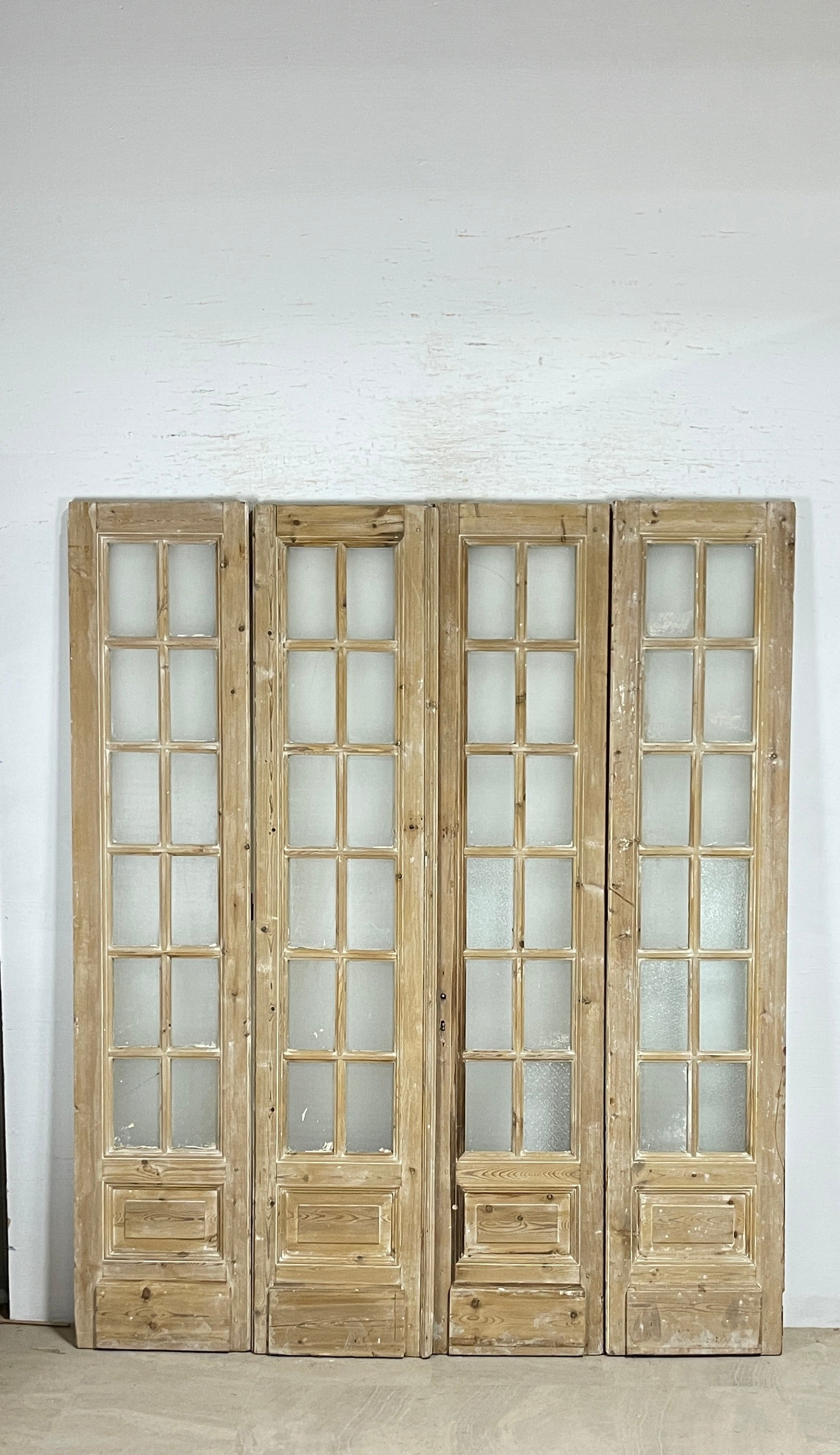 Antique French panel doors with Glass - 4 Piece set (76x90.5) P180