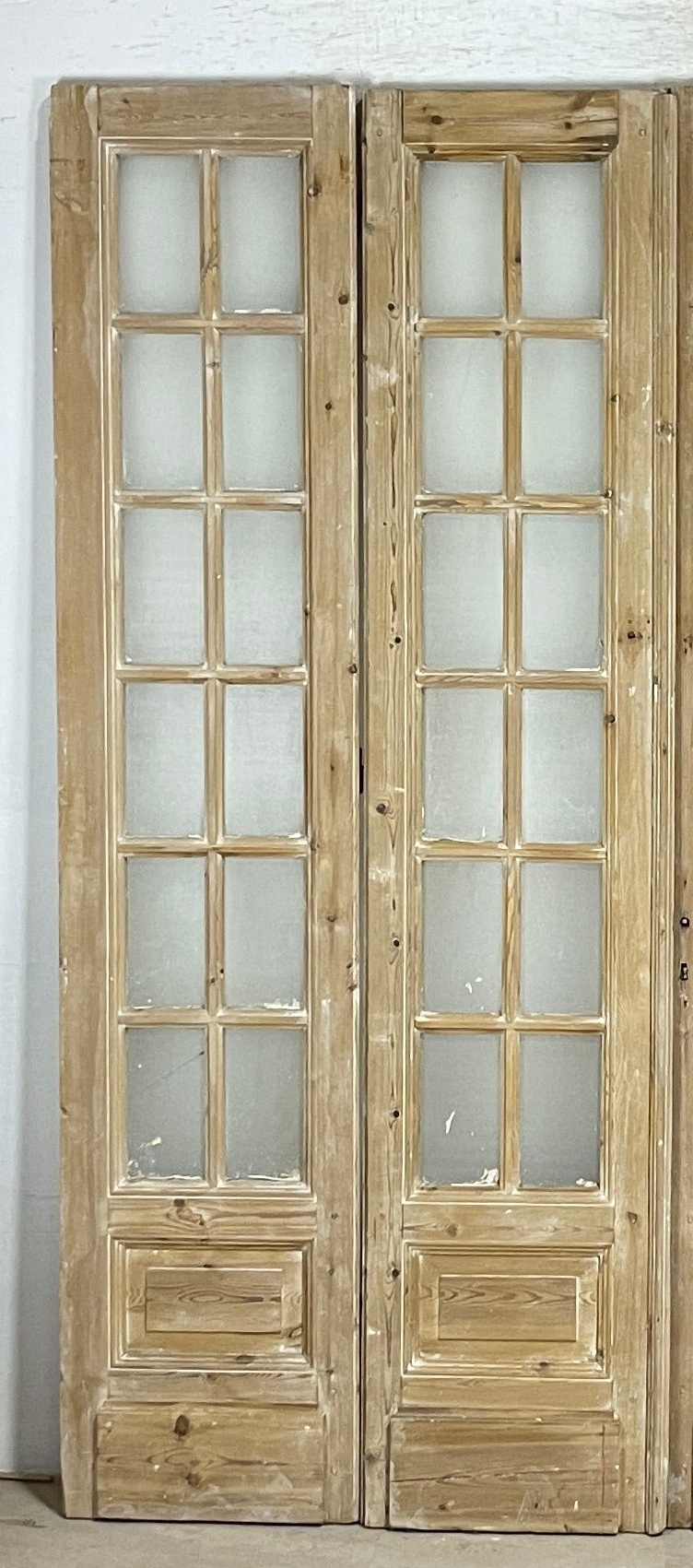 Antique French panel doors with Glass - 4 Piece set (76x90.5) P180