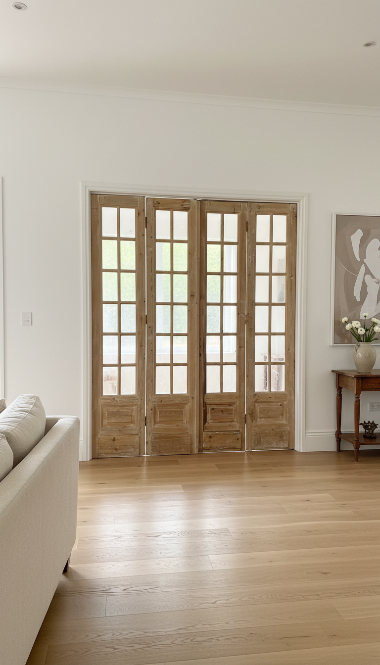 Antique French panel doors with Glass - 4 Piece set (76x90.5) P180