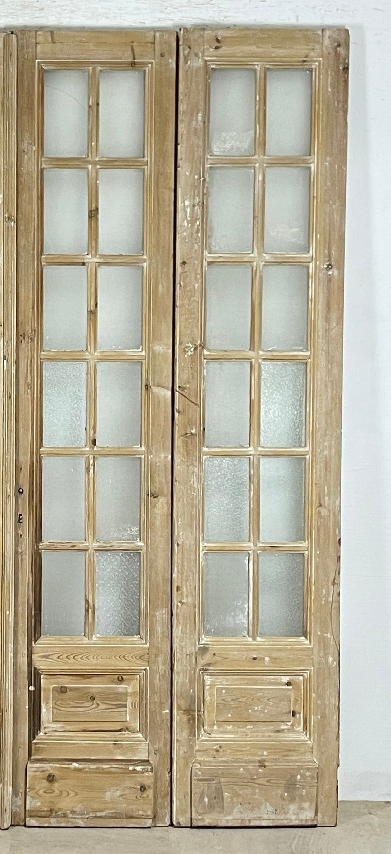 Antique French panel doors with Glass - 4 Piece set (76x90.5) P180
