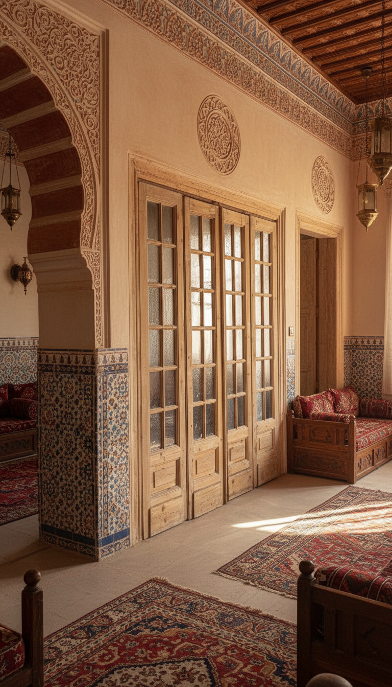 Antique French panel doors with Glass - 4 Piece set (76x90.5) P180