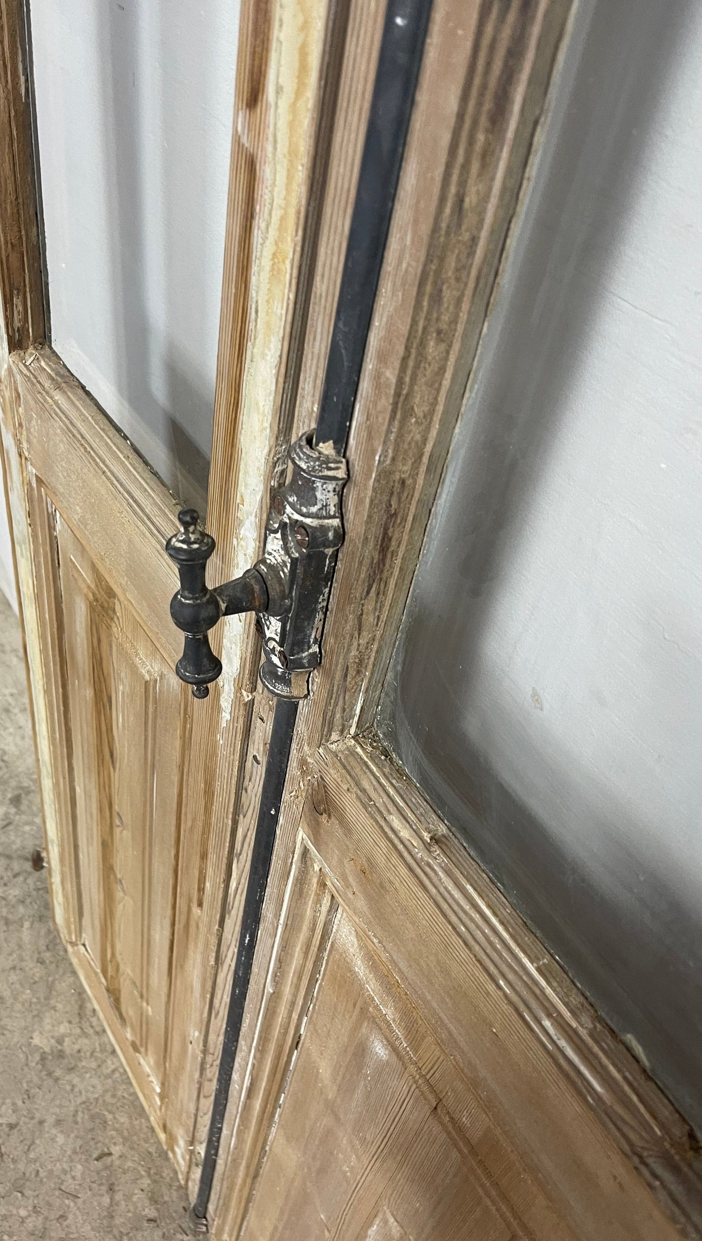 Antique  French Panel Doors with glass (100.5x30.75)   M077
