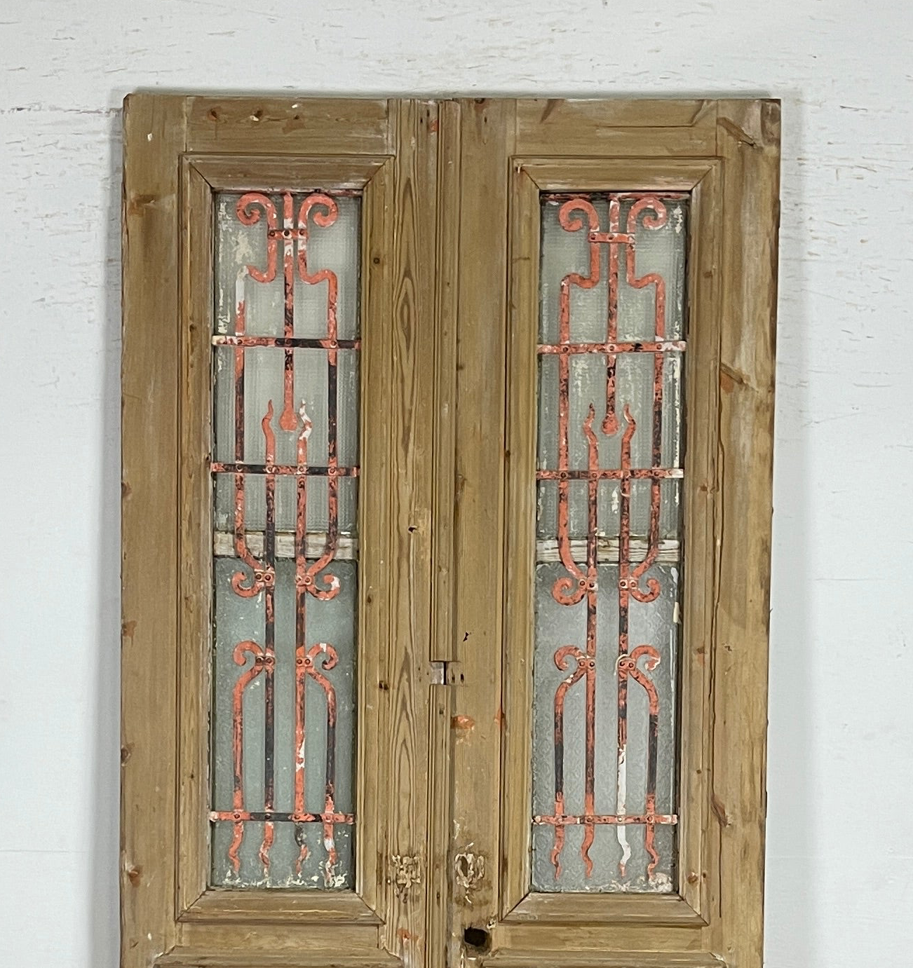 Antique French panel doors with Metal (98x43) P124