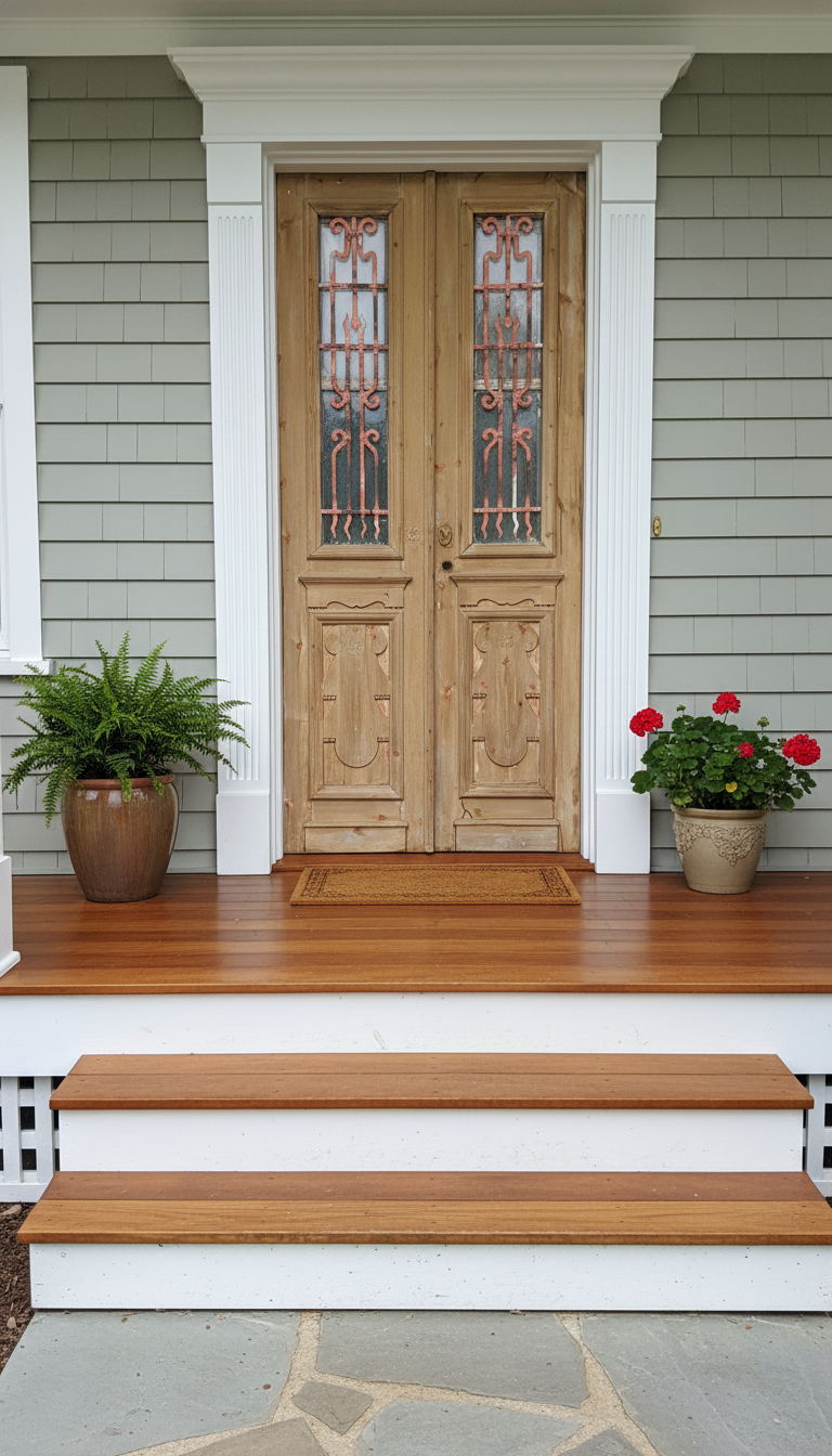 Antique French panel doors with Metal (98x43) P124