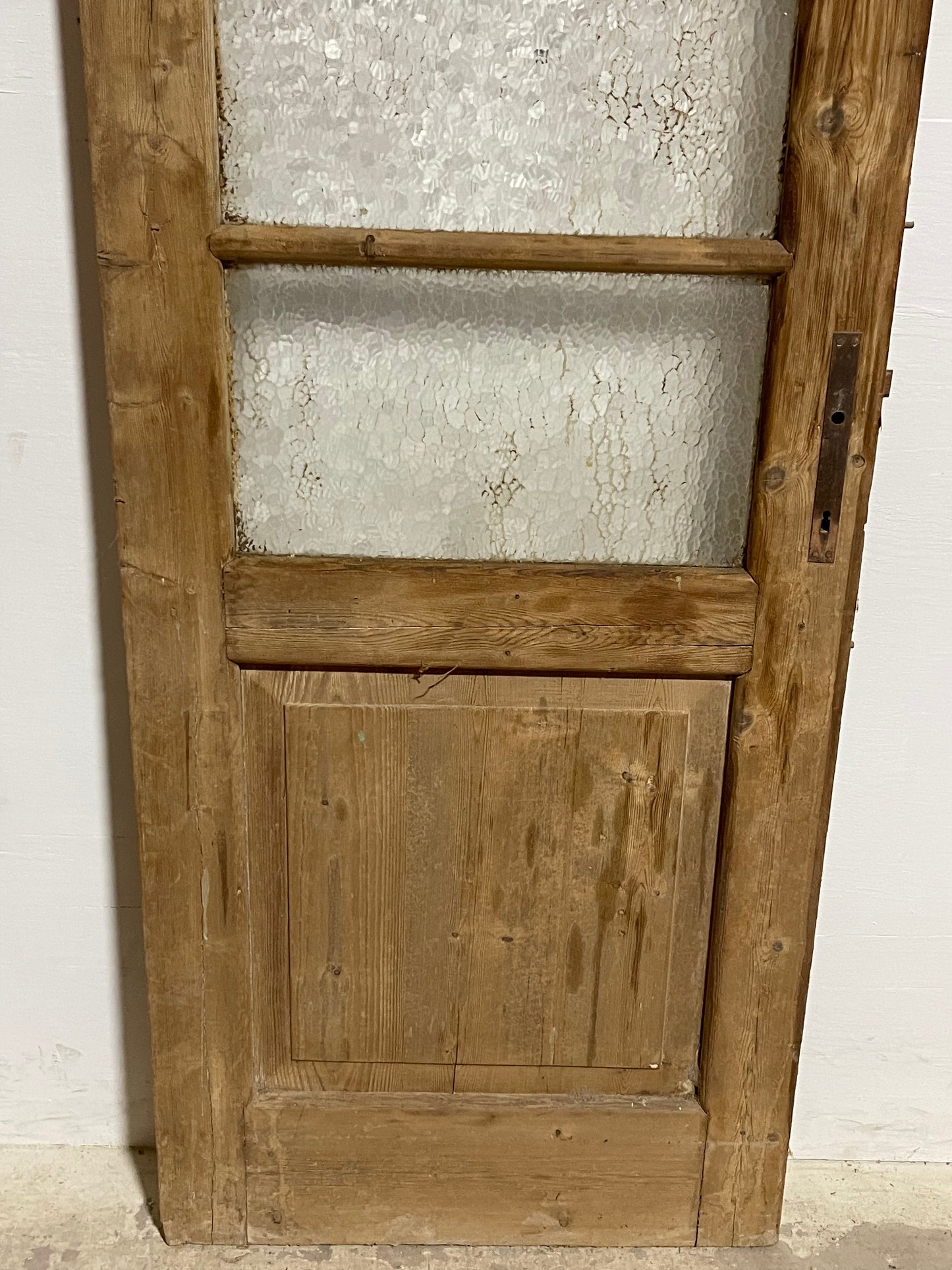 Antique  French Panel Door with Glass  (71.75x28) J916