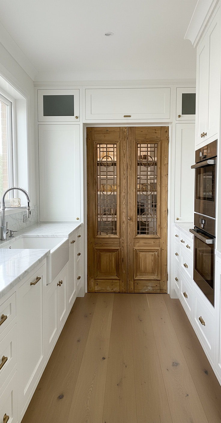 Antique French panel doors with Metal (89x44.5) P105