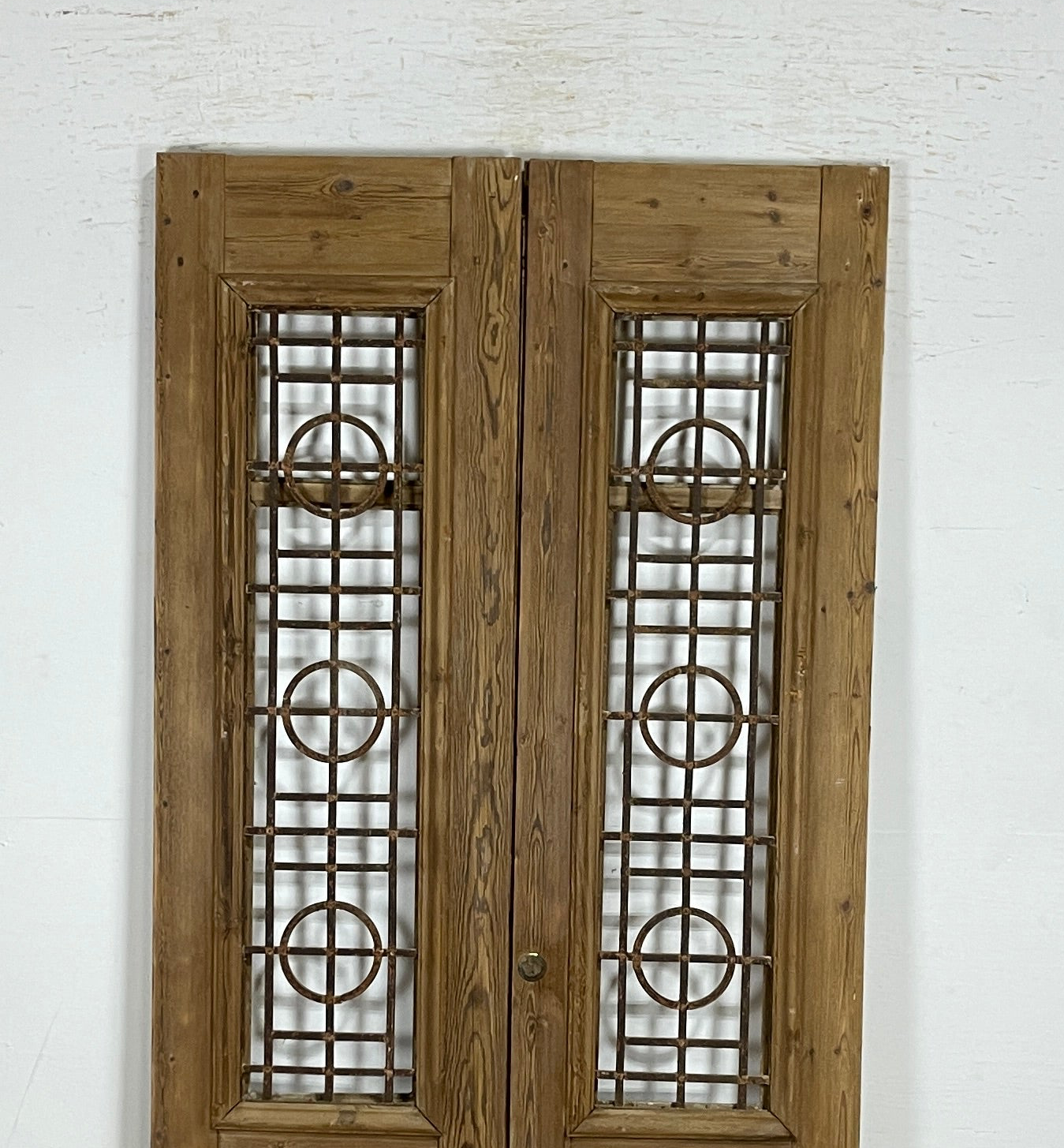 Antique French panel doors with Metal (89x44.5) P105