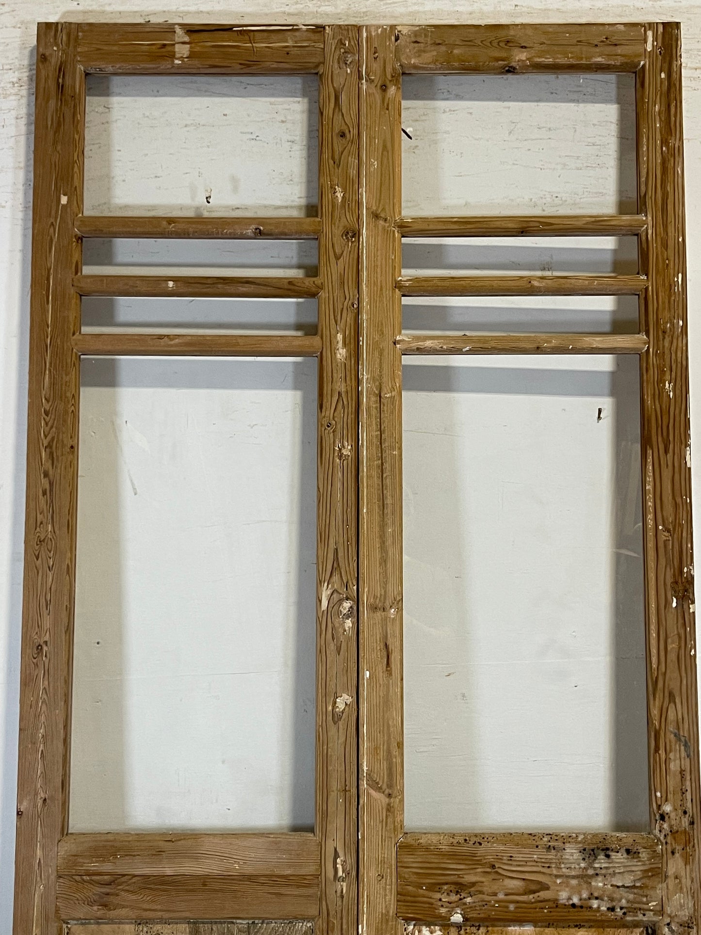 Antique French panel doors with glass (91.5x43) L194