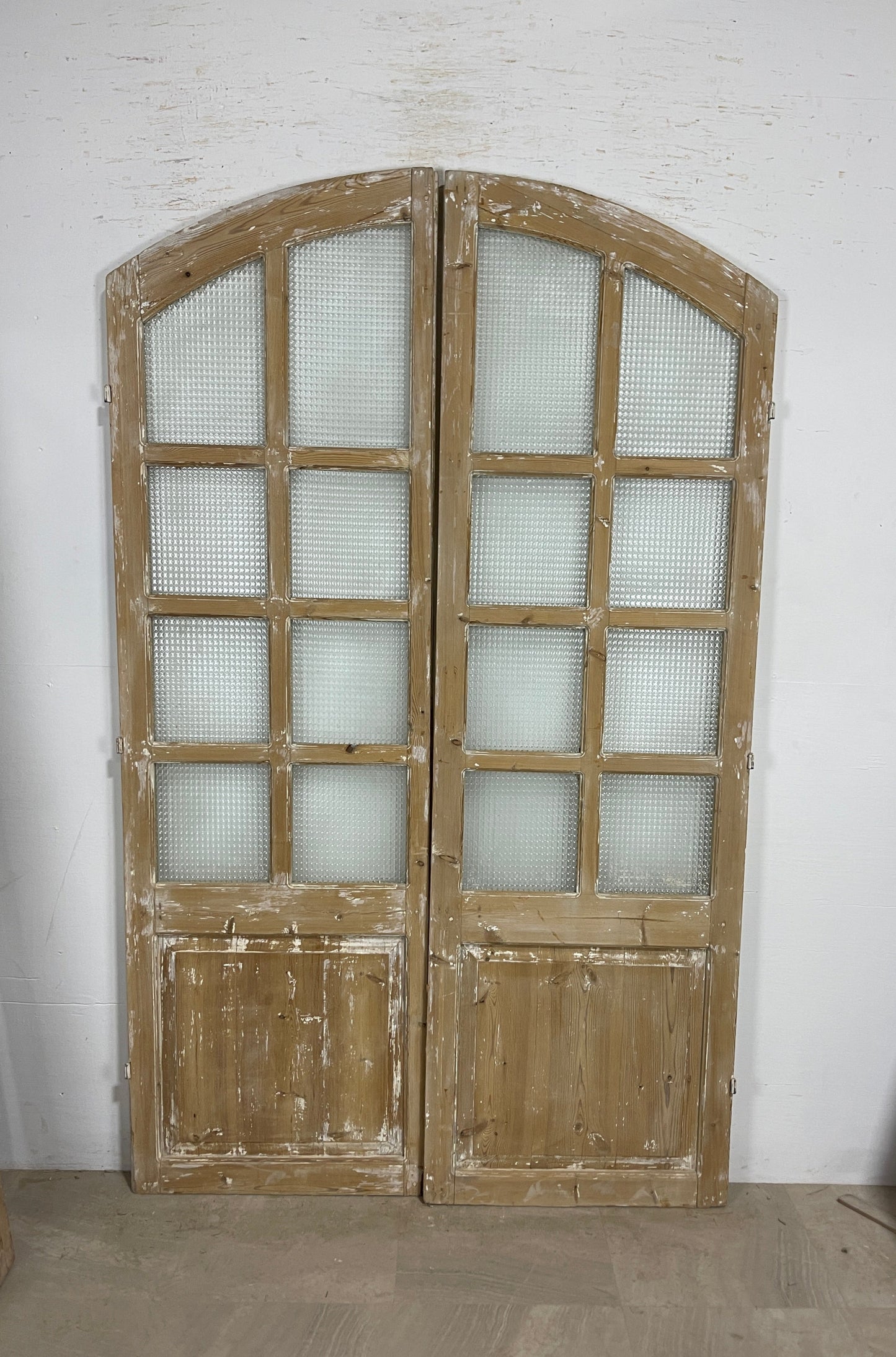 Antique French panel arched  doors with Glass (89 x 54.5) P6