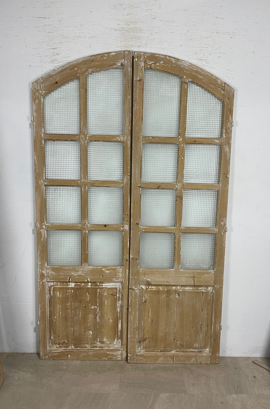 Antique French panel arched  doors with Glass (89 x 54.5) P6