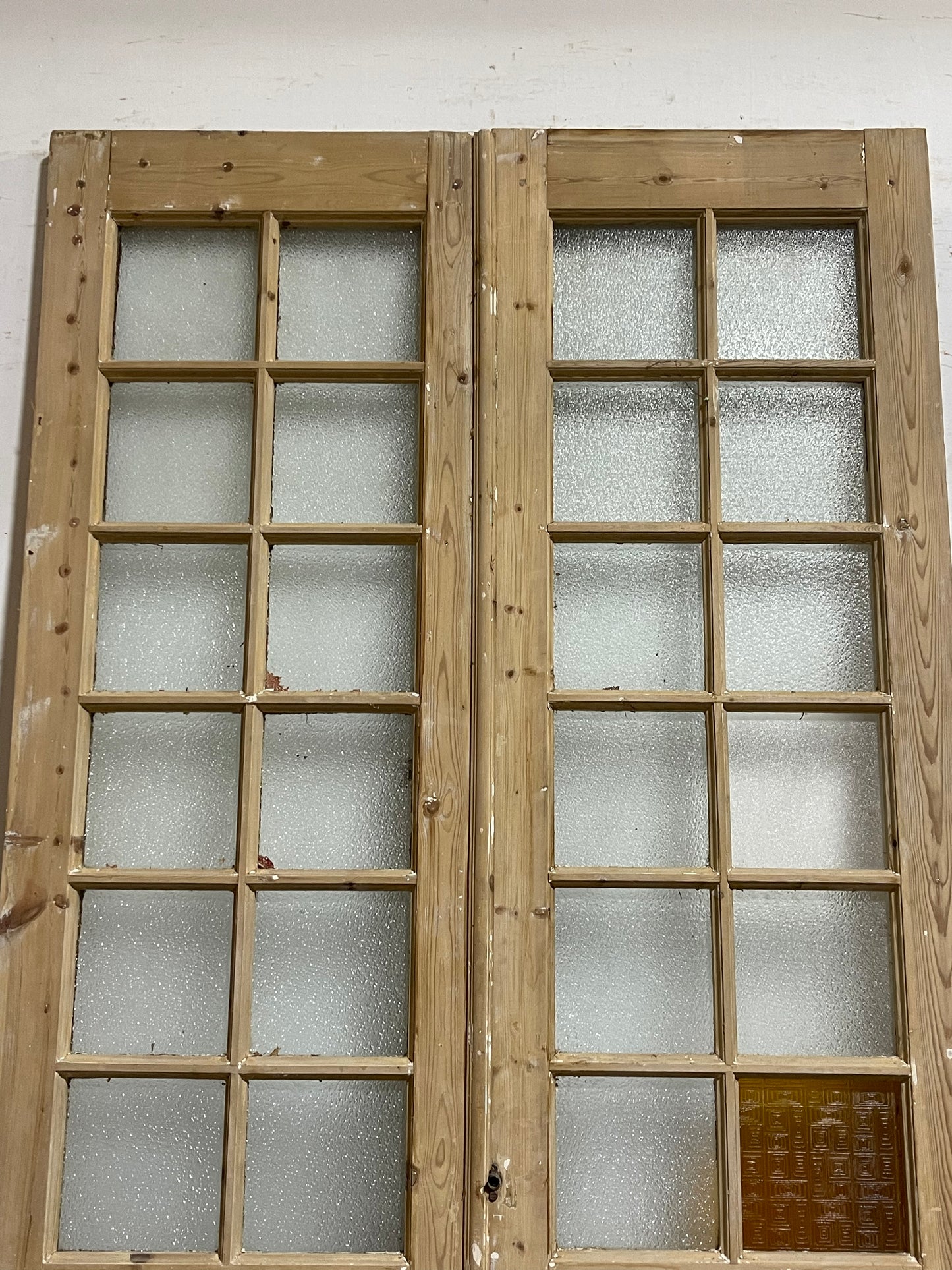 Antique French Panel Doors with glass  (101.25x54)  K309