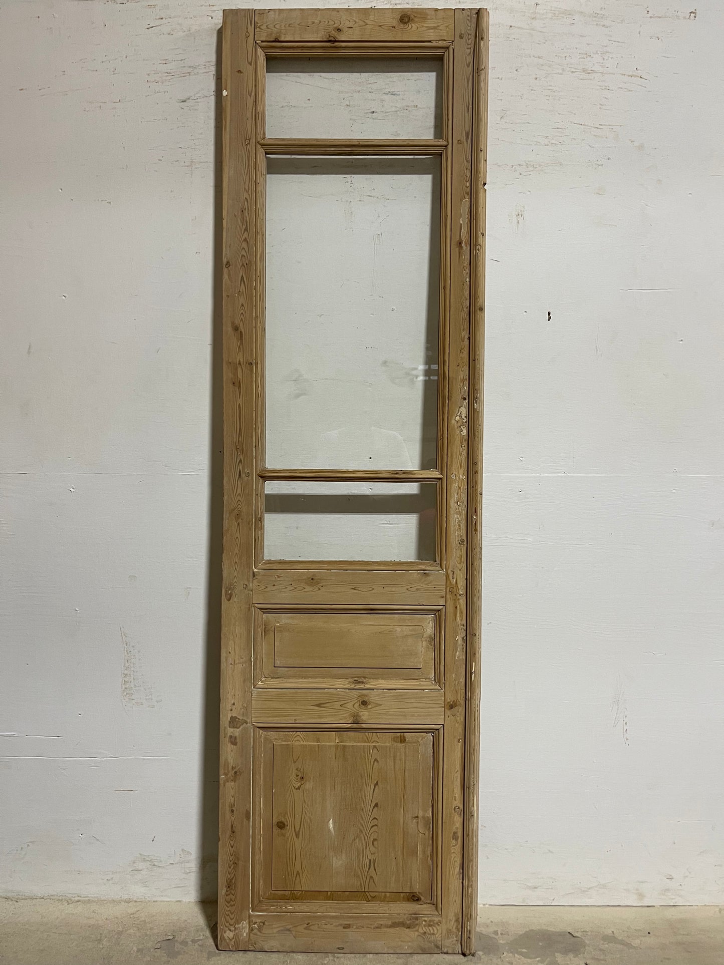 Antique  French Panel Door with Glass  (93.75x26.25) K311