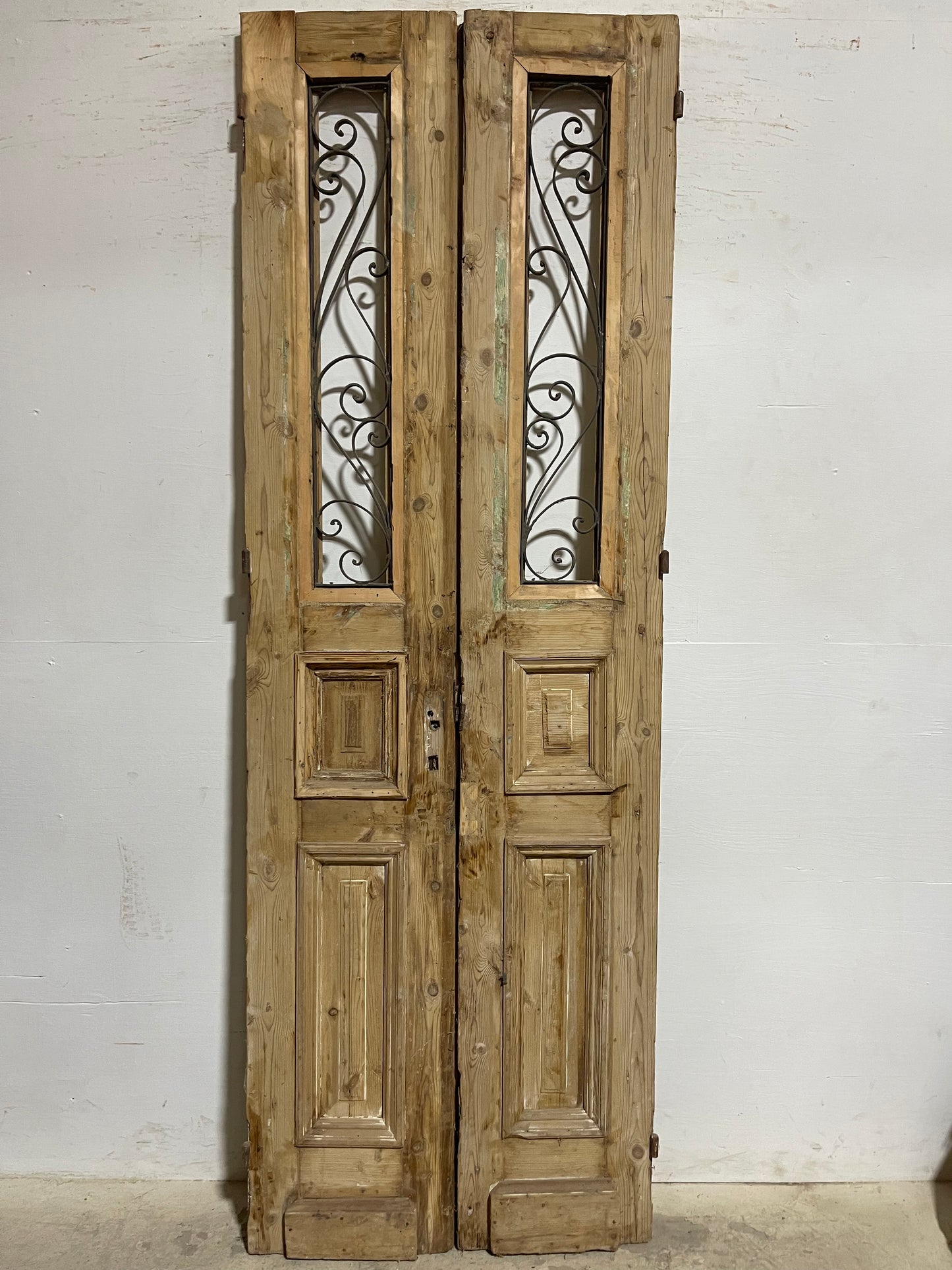 Antique French Panel Doors with Metal (95.5x32.5) K107