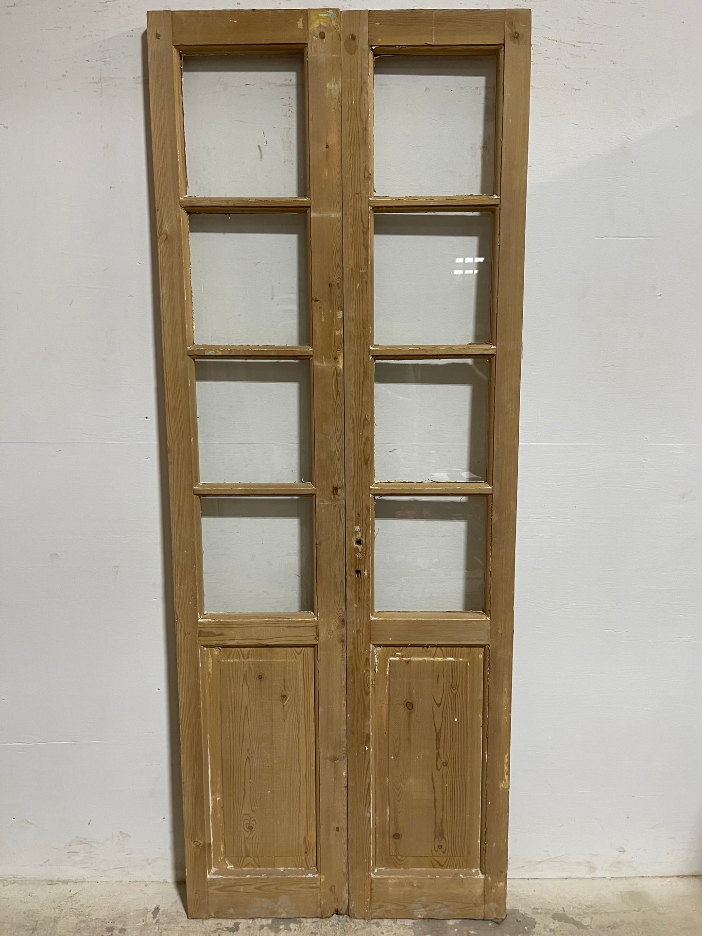 Antique French Panel Doors withg Glass (84.25x32.25) J327