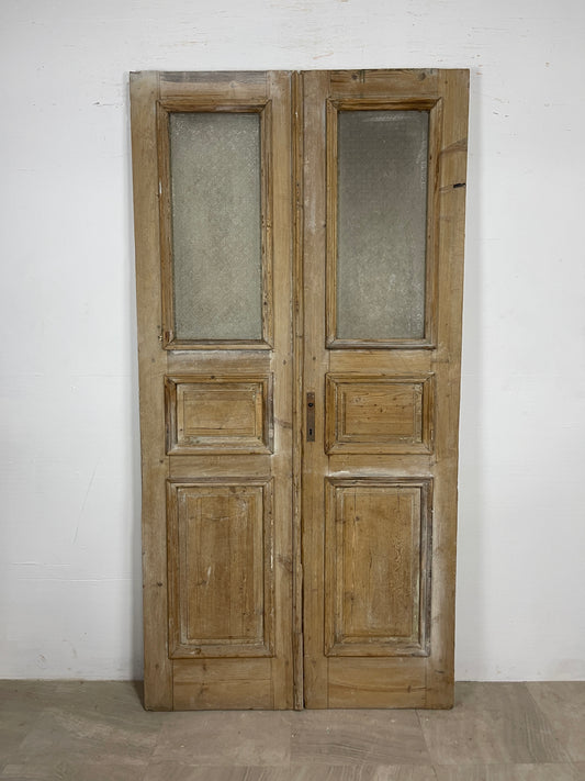 Antique French panel doors with Glass (88.75 x 44.75) O82