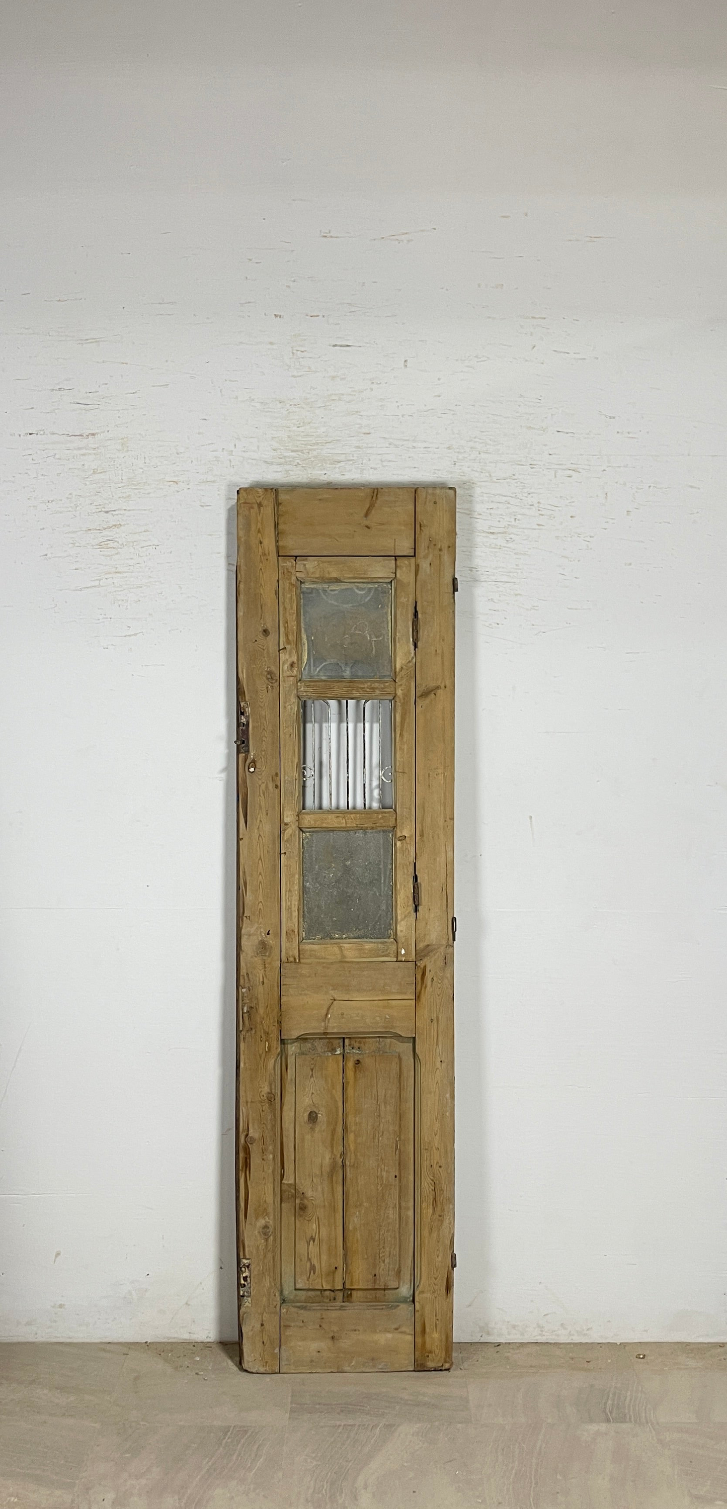 Antique French panel single door with Metal (92x23) P213