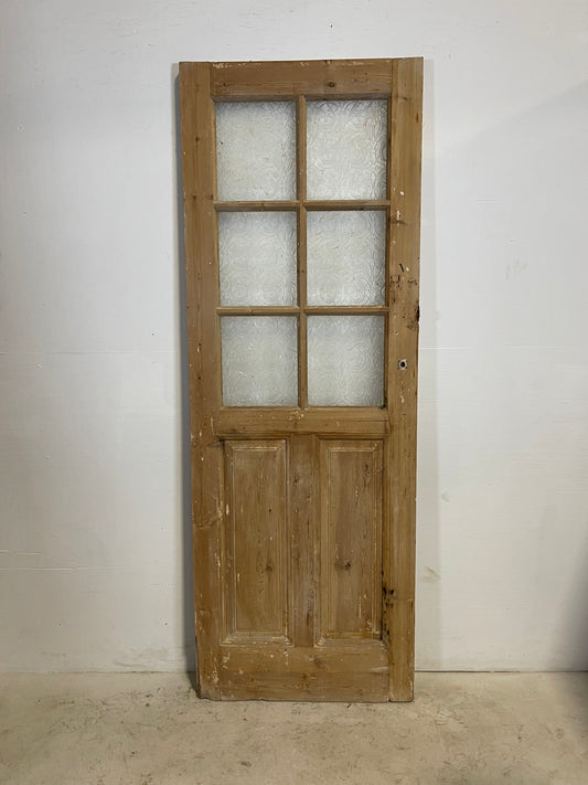 Antique French Panel Door with Glass  (83.75x30) L256