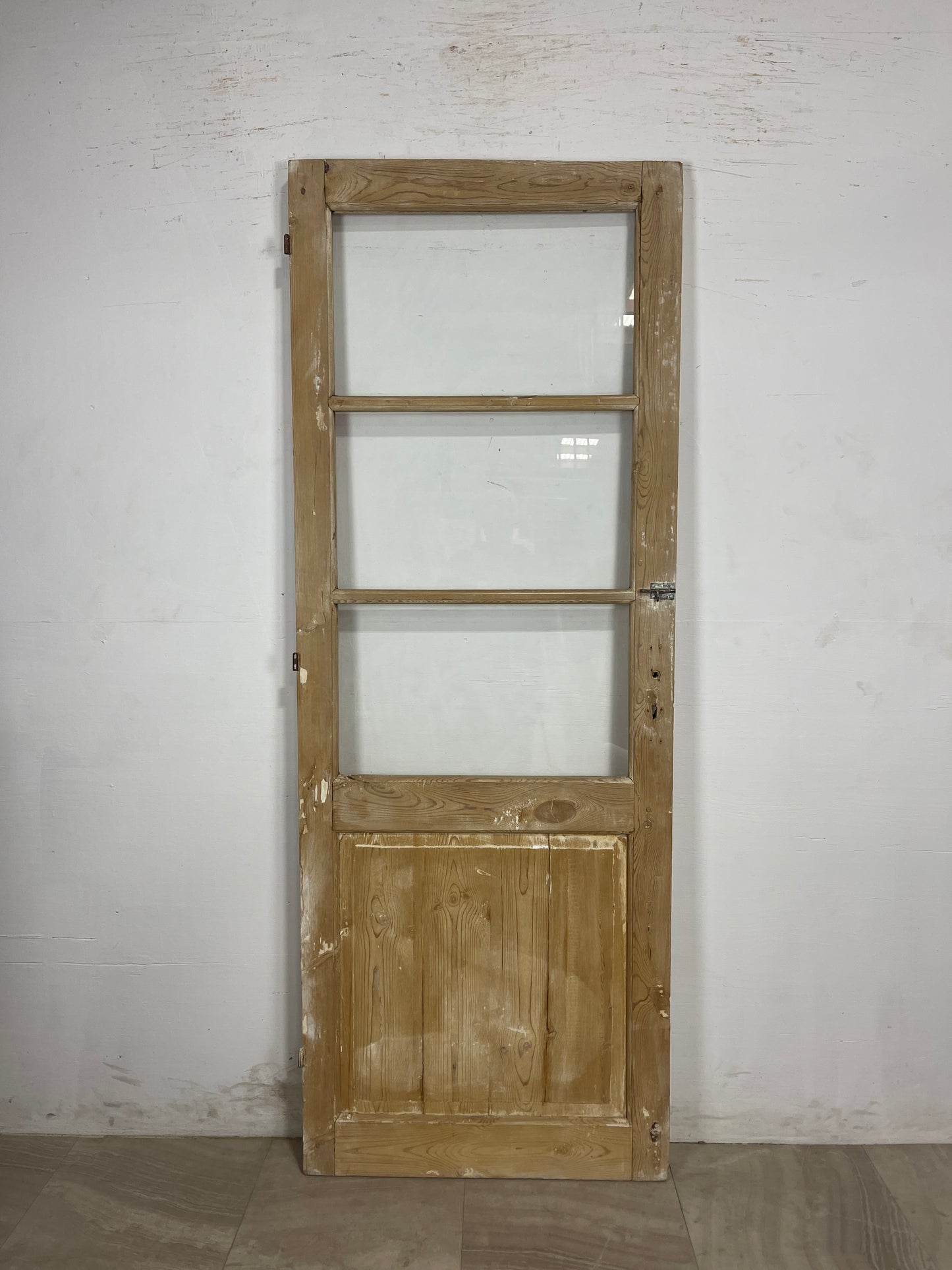 Antique French Panel Door with Glass  (86 x 28.75) N155