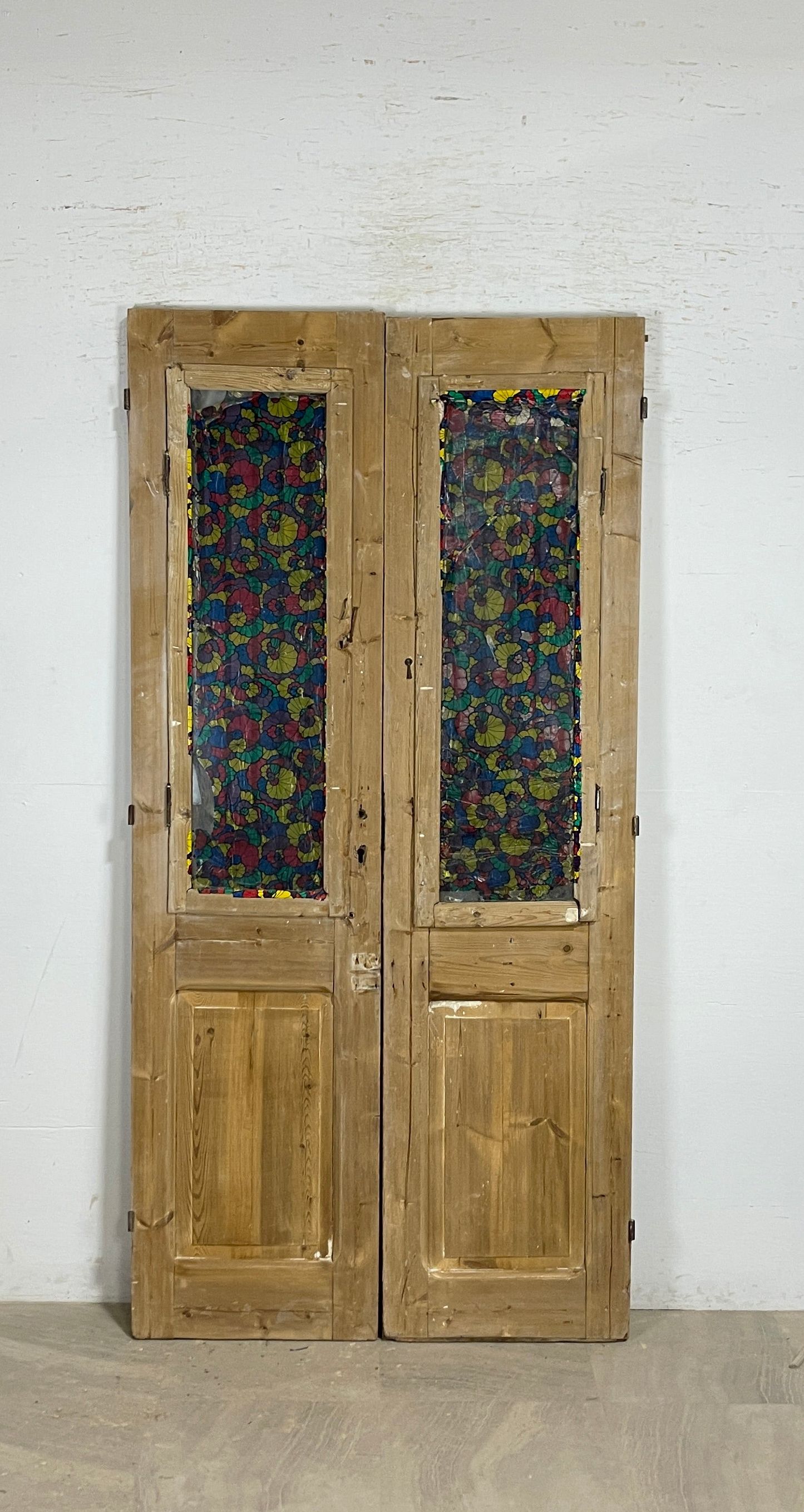 Antique French panel doors with Metal (89x44) P113