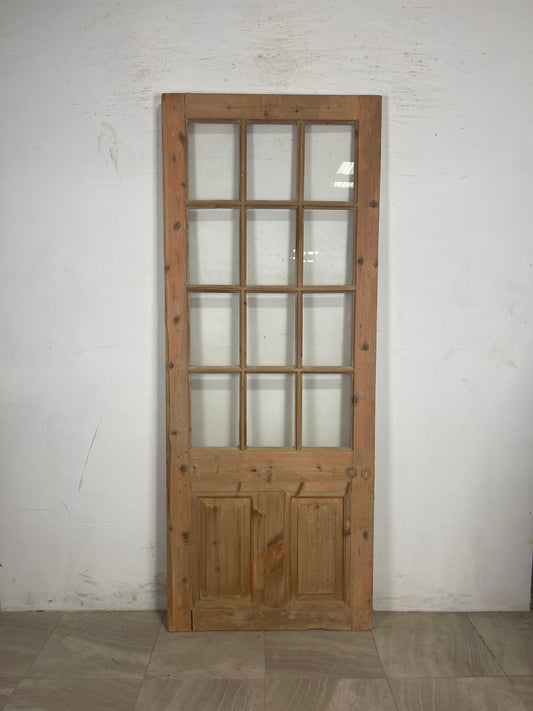 Antique French Panel Door with Glass (88.5 x 35) N220