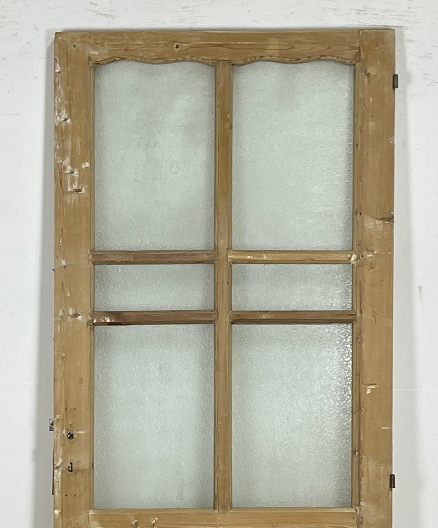 Antique French panel single door with glass (81x32.25) P199