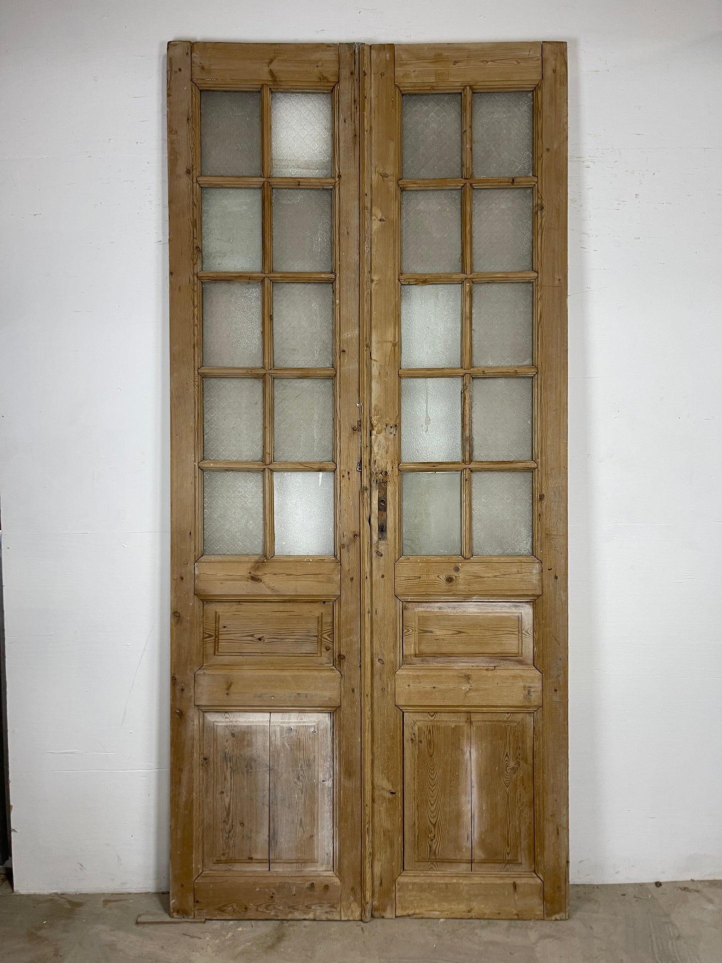 Antique French panel doors with Glass (107.5 x 49.25) 0290
