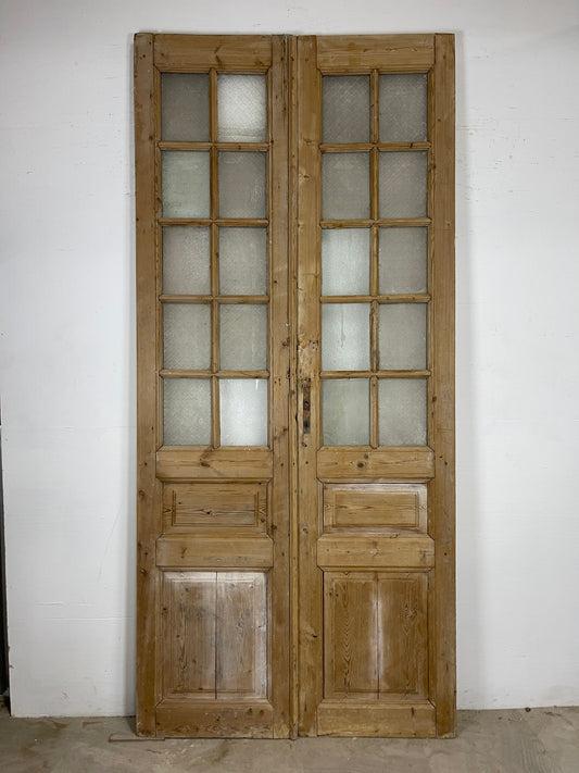 Antique French panel doors with Glass (107.5 x 49.25) 0290