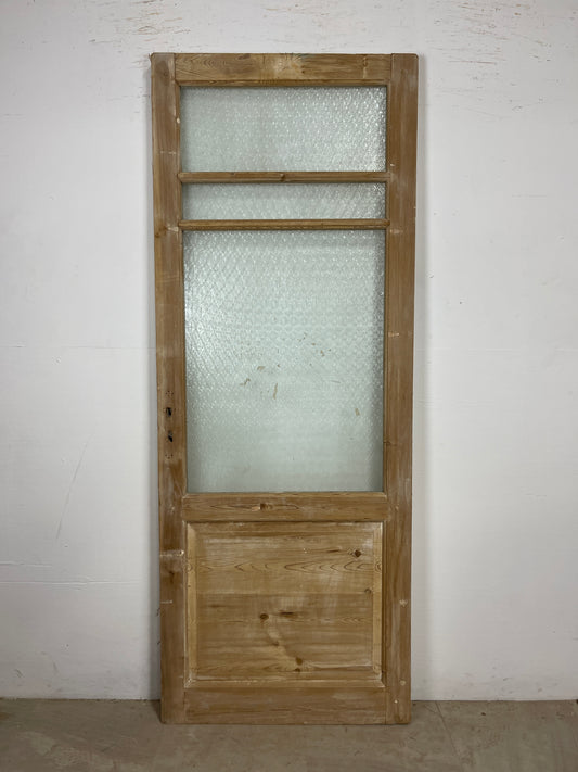 Antique French Panel Door - Single with glass (83x32) O255