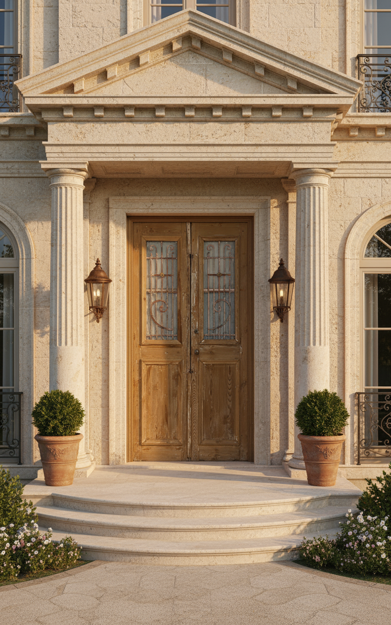 Antique French panel doors with Metal (85x41) P91