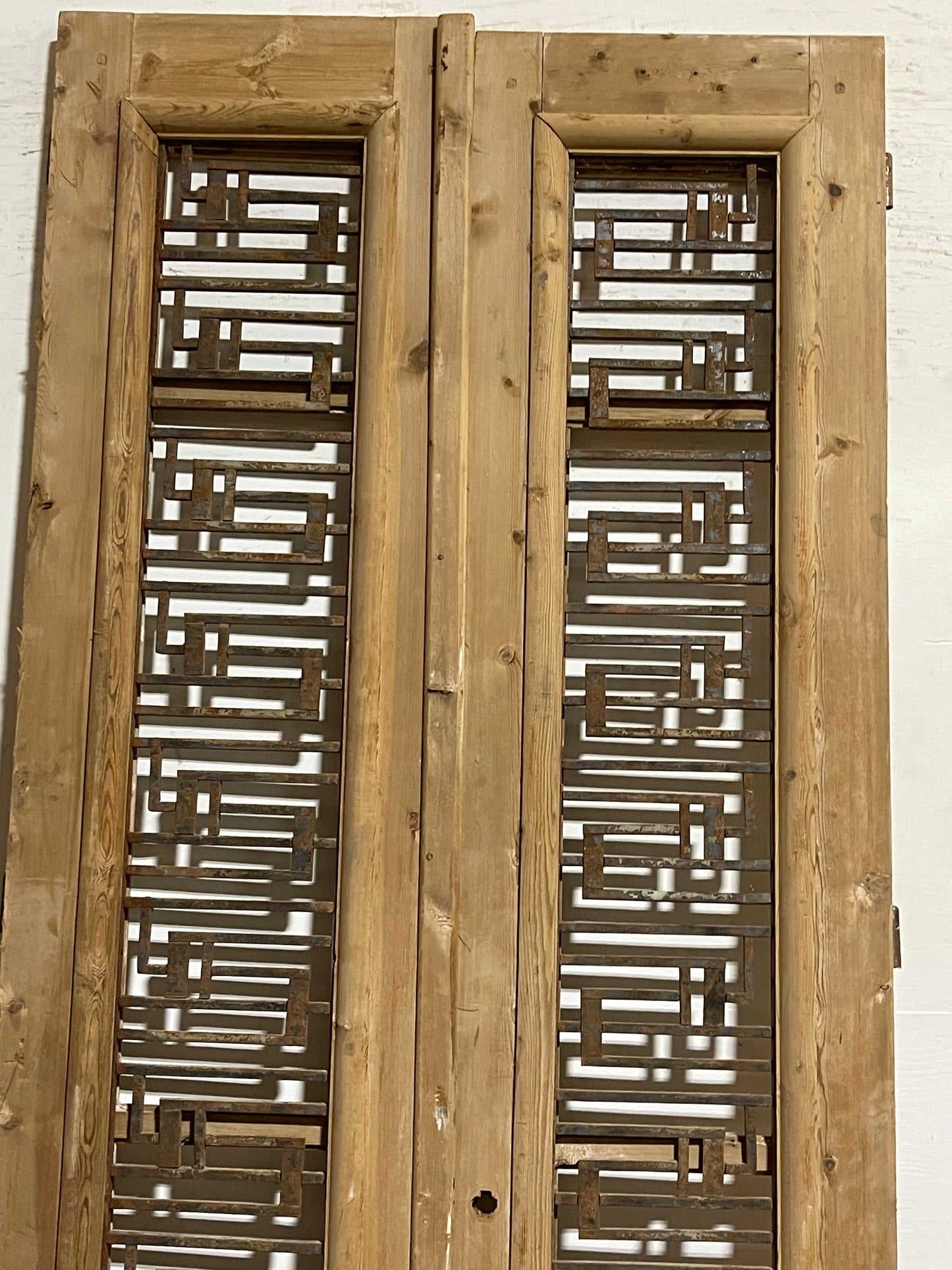 Antique French Panel Doors with Metal (99x43.75) L011