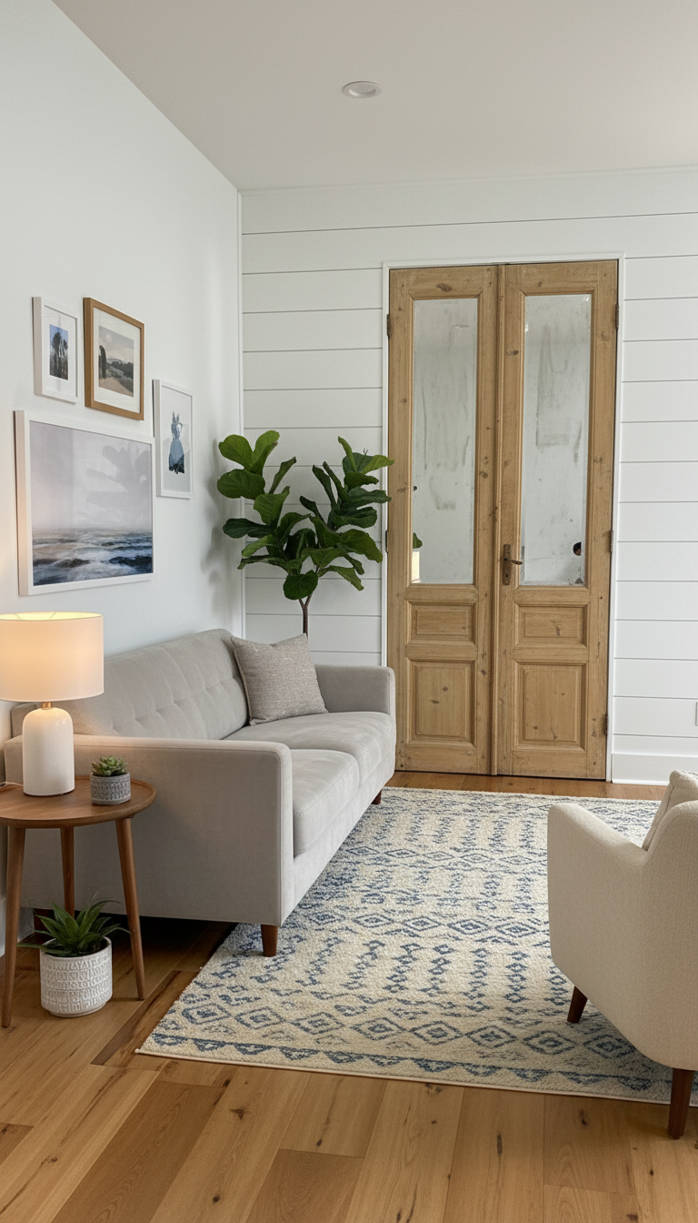 Antique French panel doors with Glass (98x36) P145