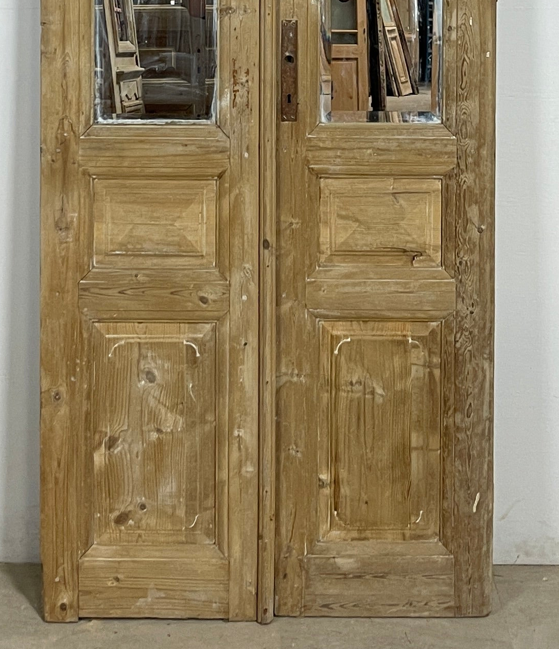 Antique French panel doors with Glass (98x36) P145
