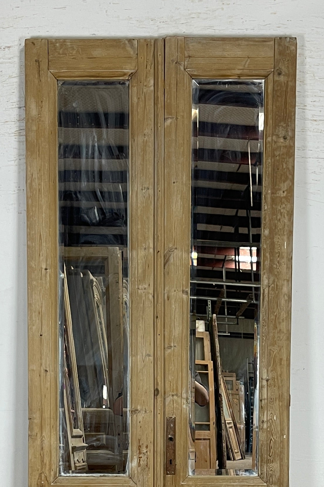 Antique French panel doors with Glass (98x36) P145