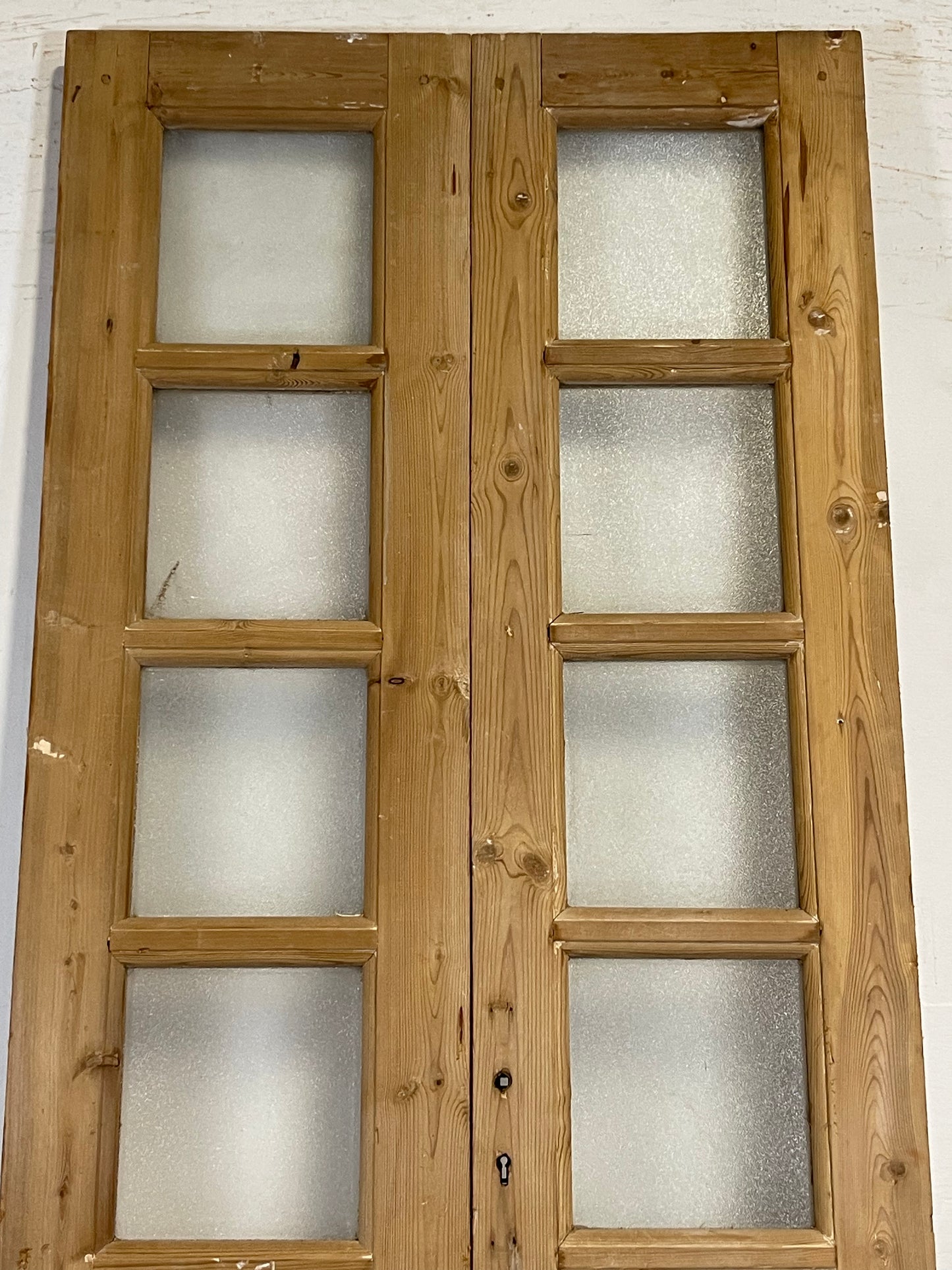 Antique French panel doors with glass (88.5x33.5) K329