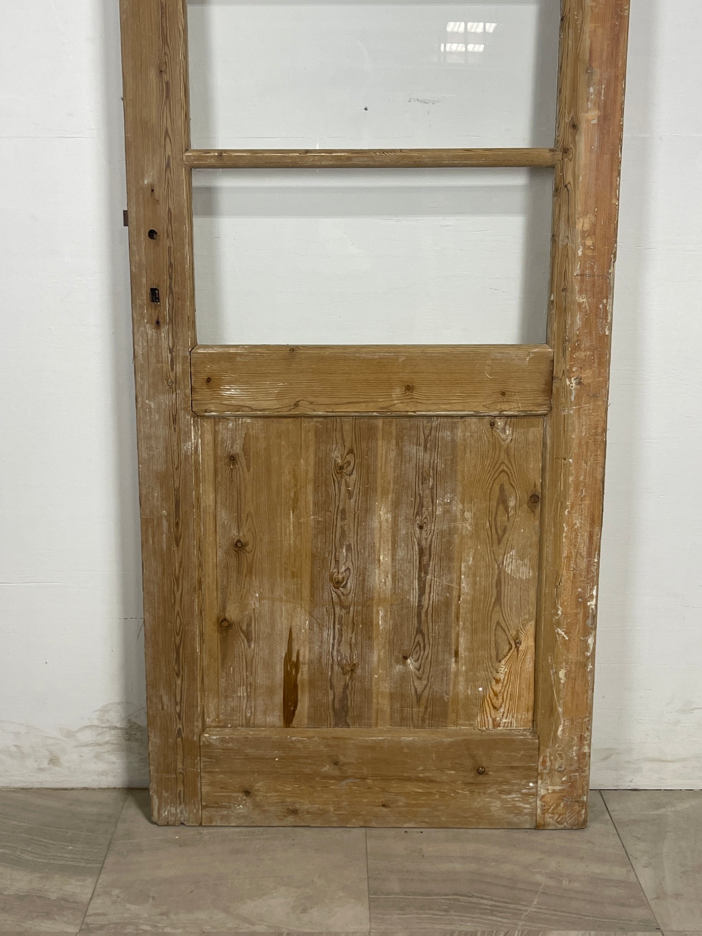 Antique French Panel Door with Glass  (88 x 31.5) N187