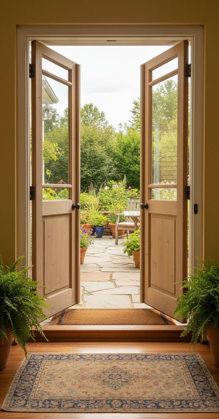 Antique French panel doors with Glass (83x44) P155