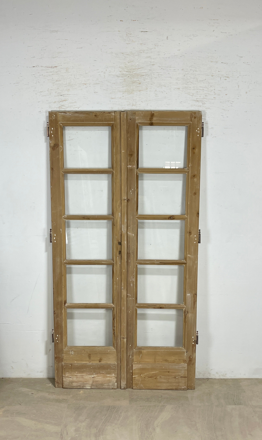 Antique French panel doors with Glass (84.5x44.25) P146