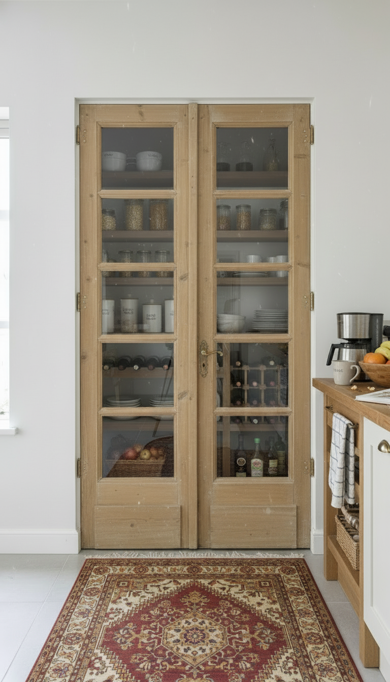 Antique French panel doors with Glass (84.5x44.25) P146