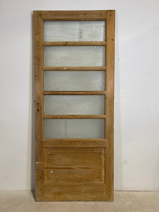 Antique French Panel Door with Glass  (85.25x35.75) L248