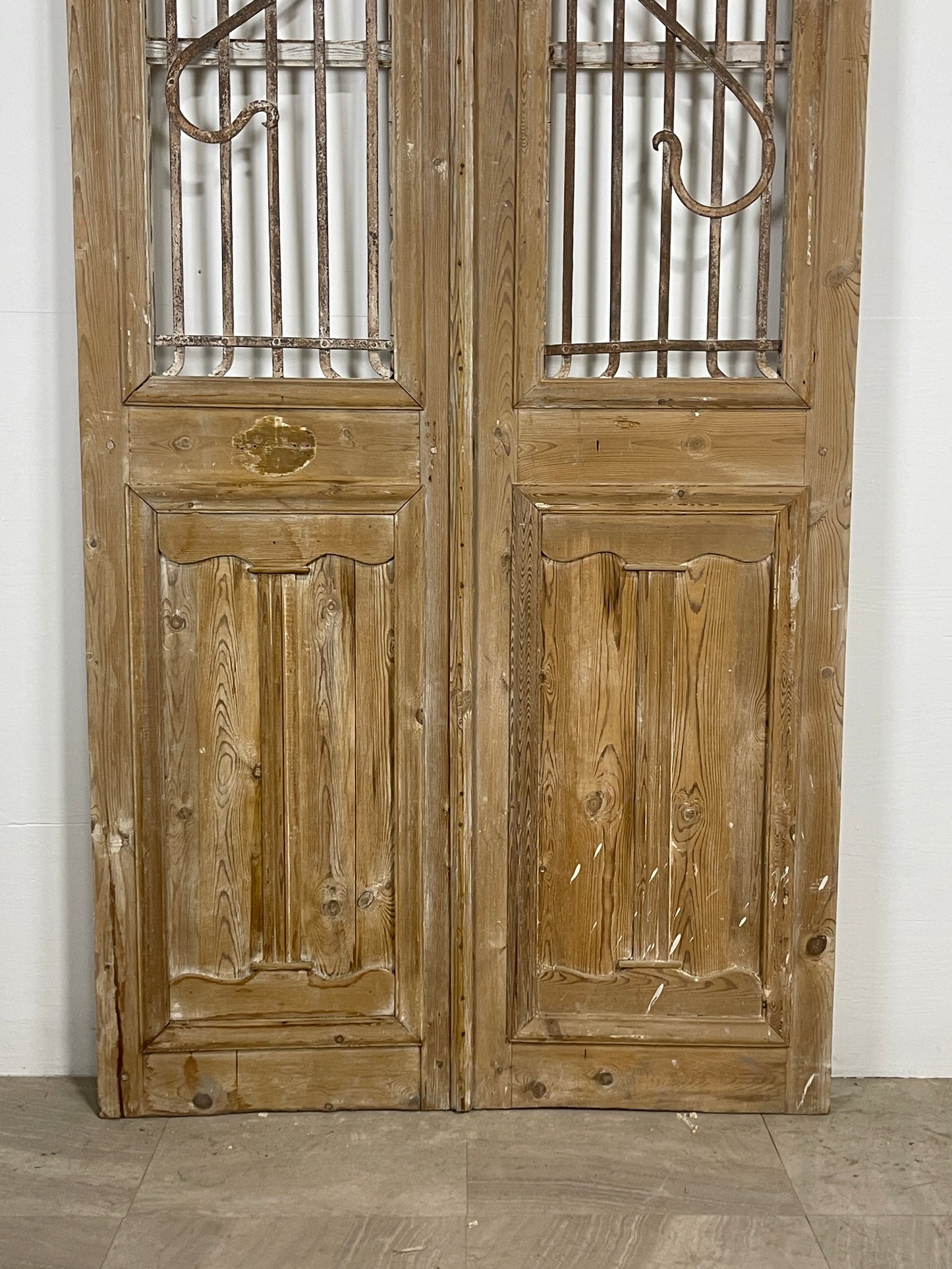 Antique French panel doors with Metal (86.25 x 44.75) O13