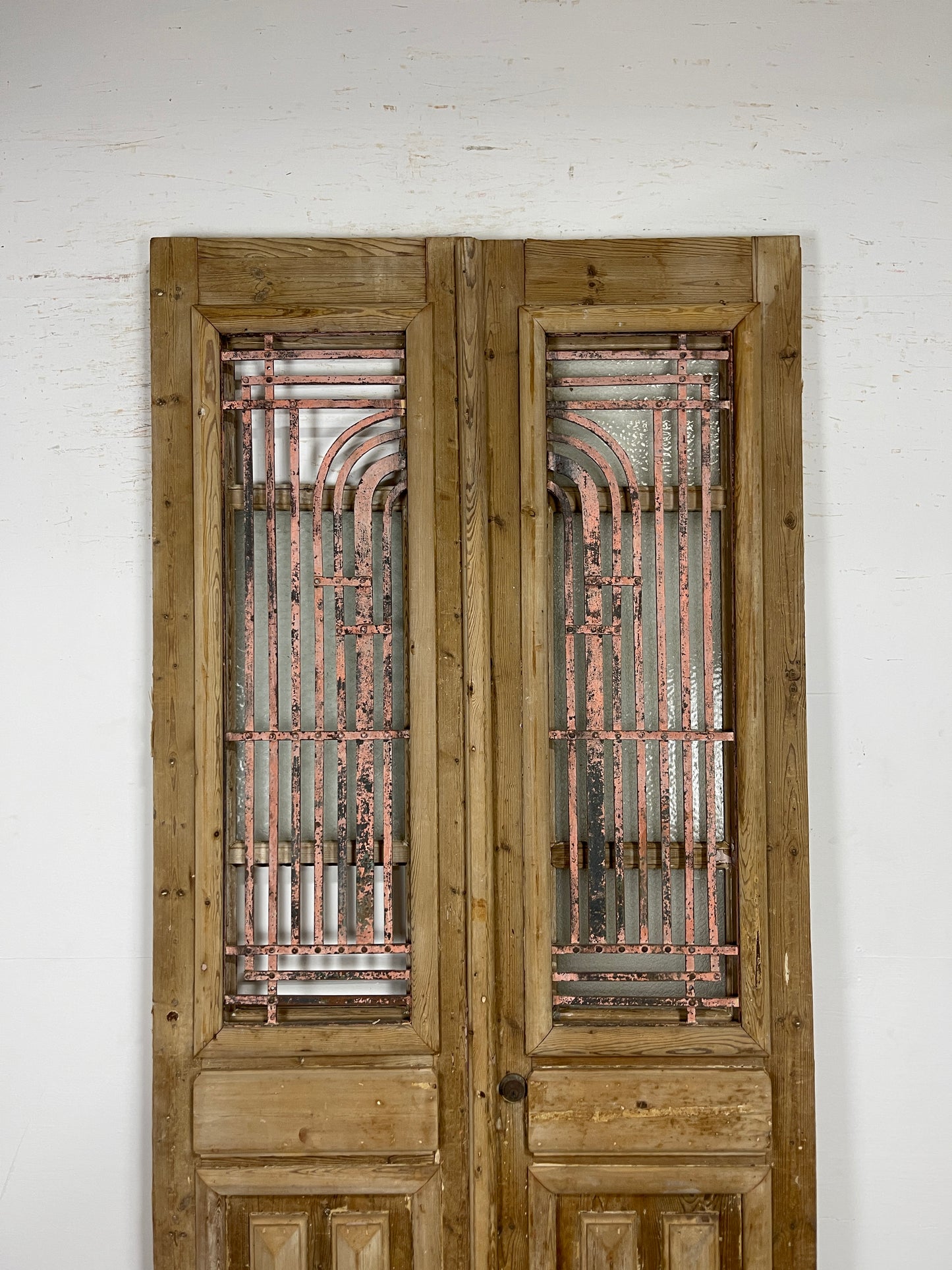 Antique French panel doors with Metal (99x45) P84