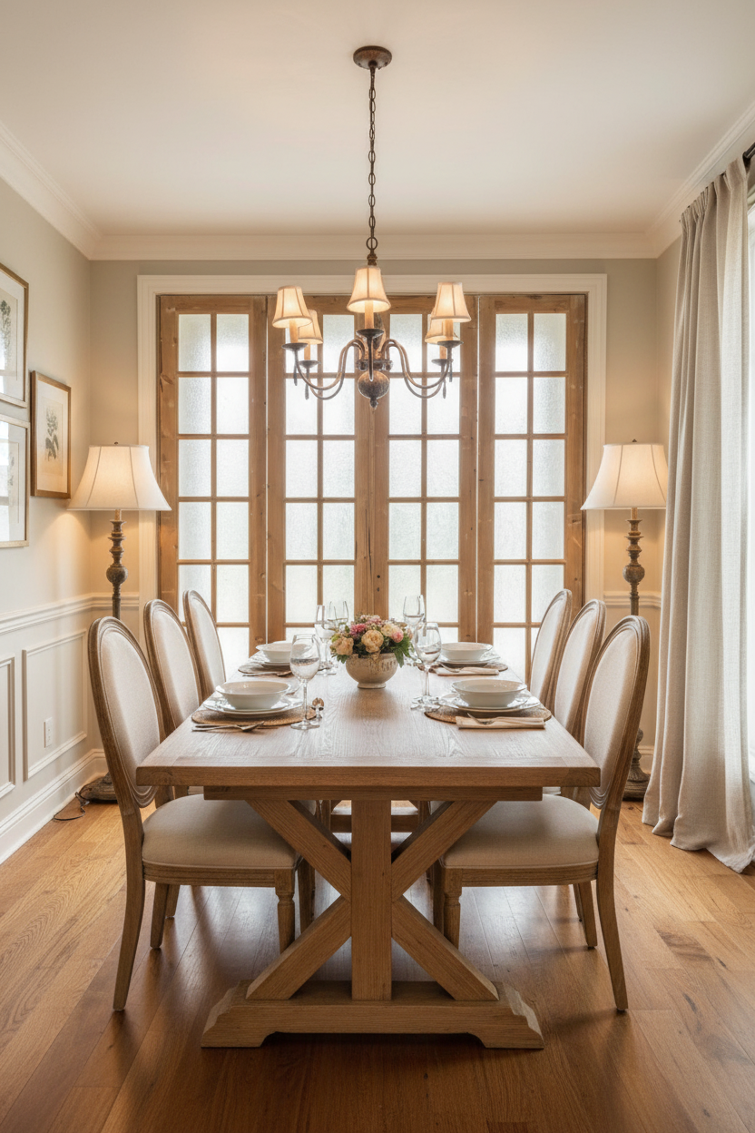 Antique French panel doors with Glass - 4 Piece set (108x94) P175