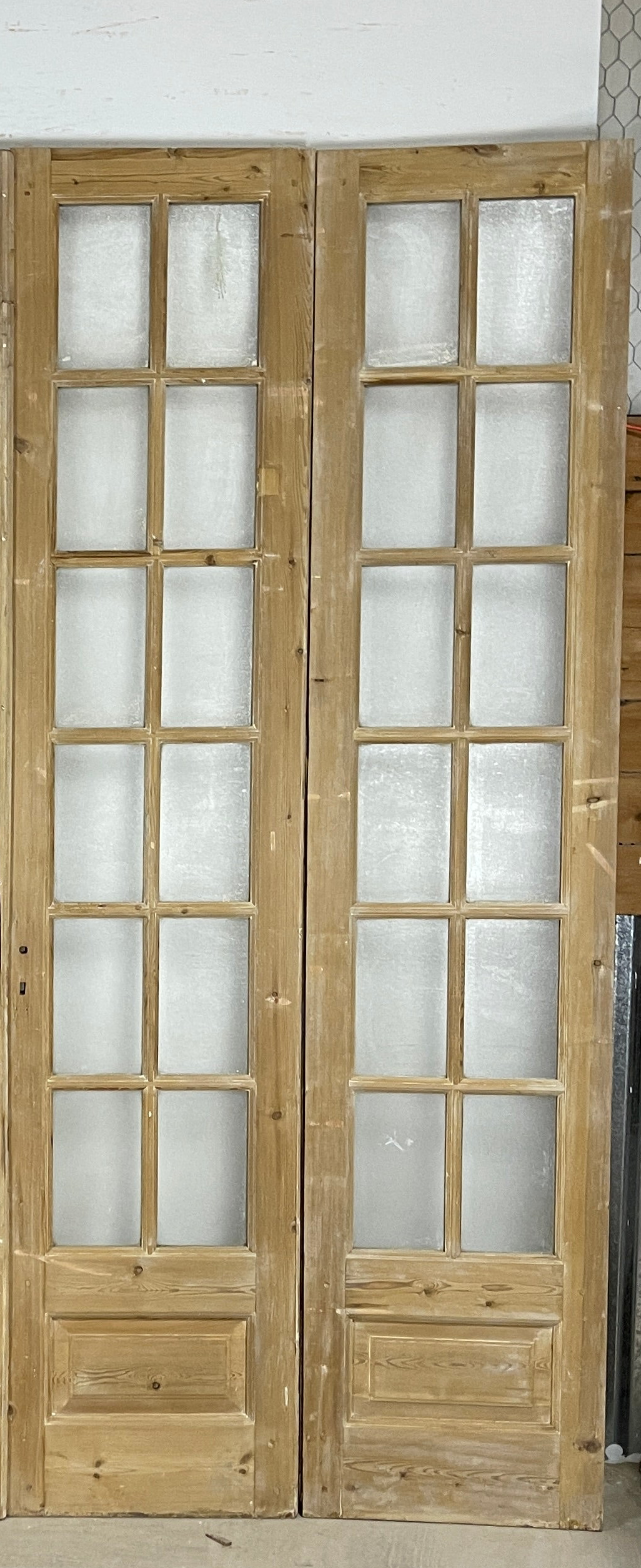 Antique French panel doors with Glass - 4 Piece set (108x94) P175