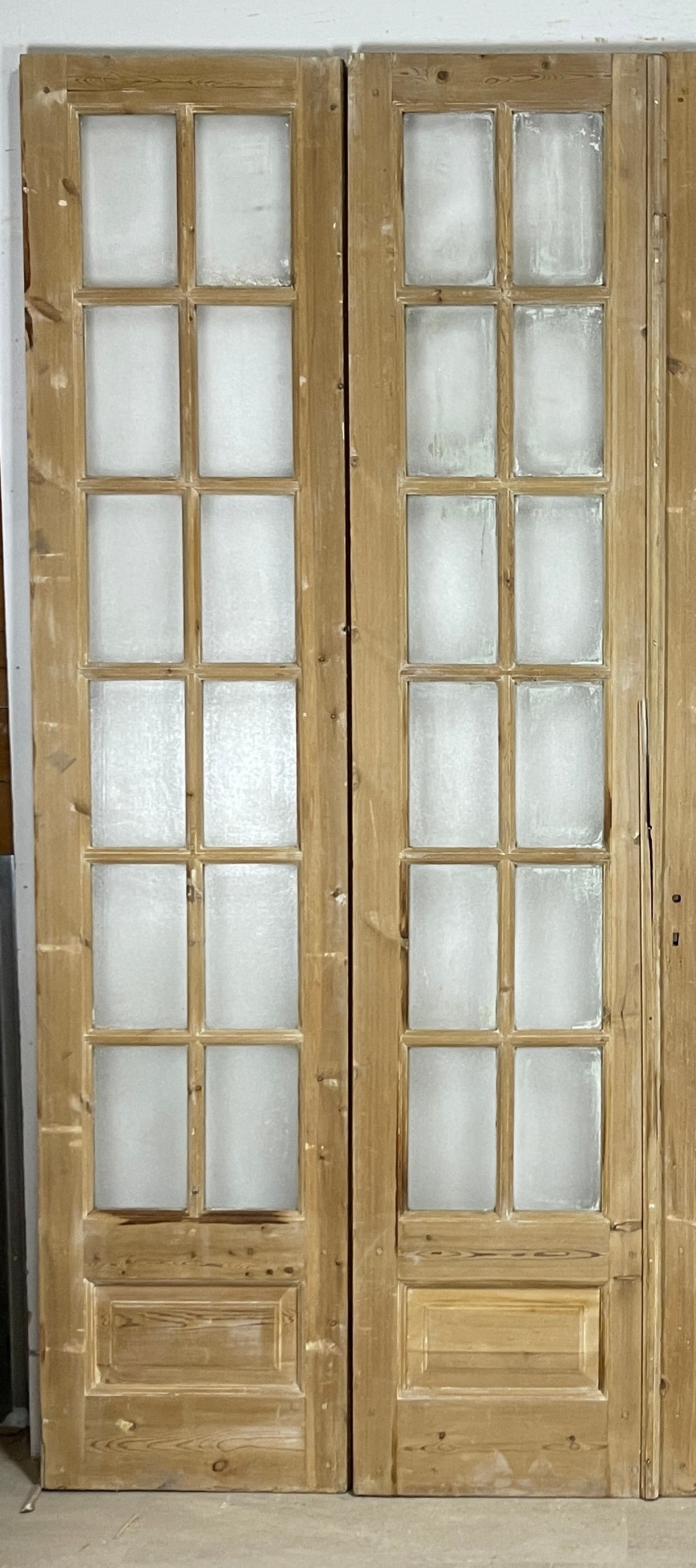 Antique French panel doors with Glass - 4 Piece set (108x94) P175