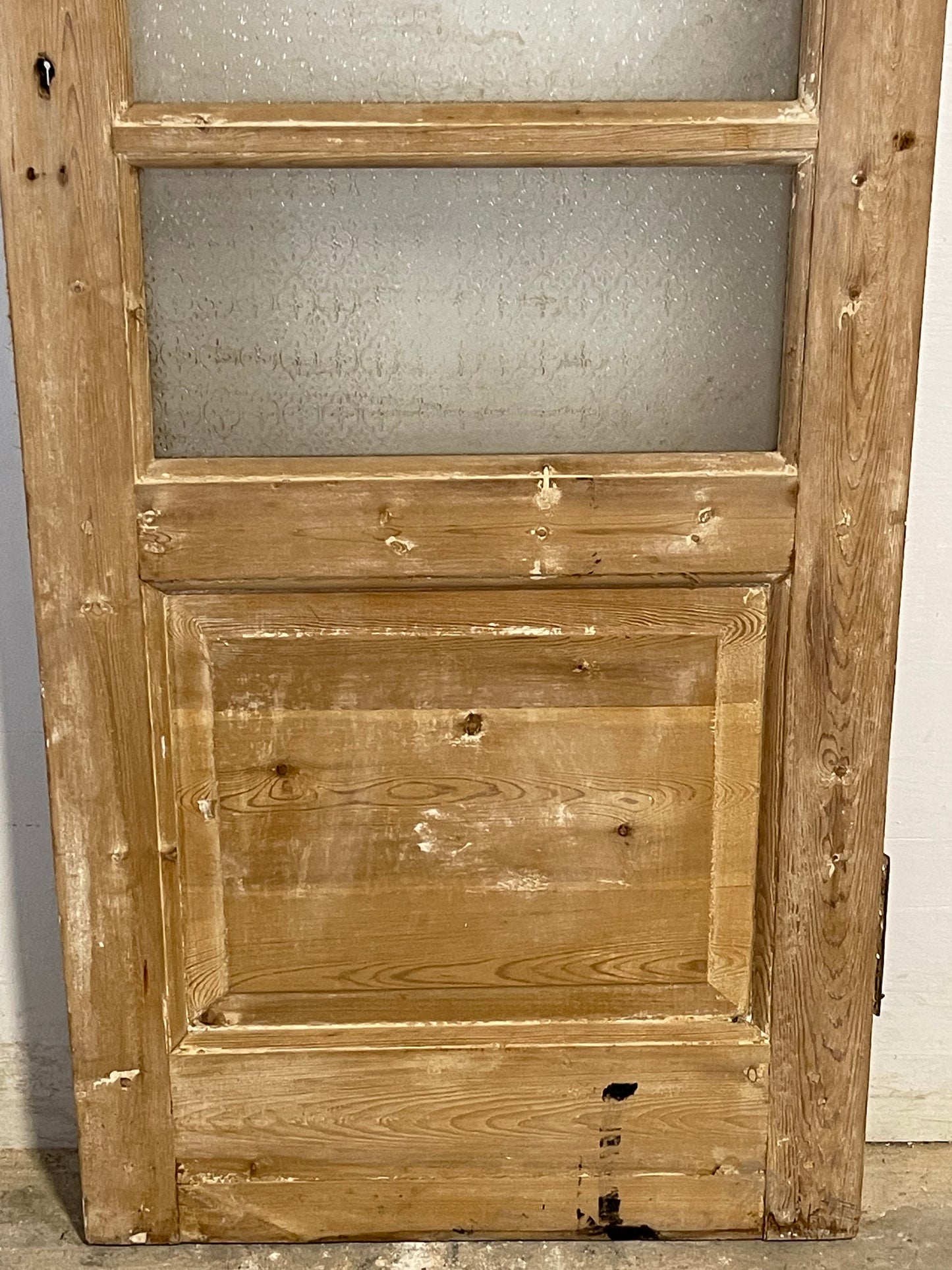 Copy of Antique French Panel Door with Glass  (86x28) L144s